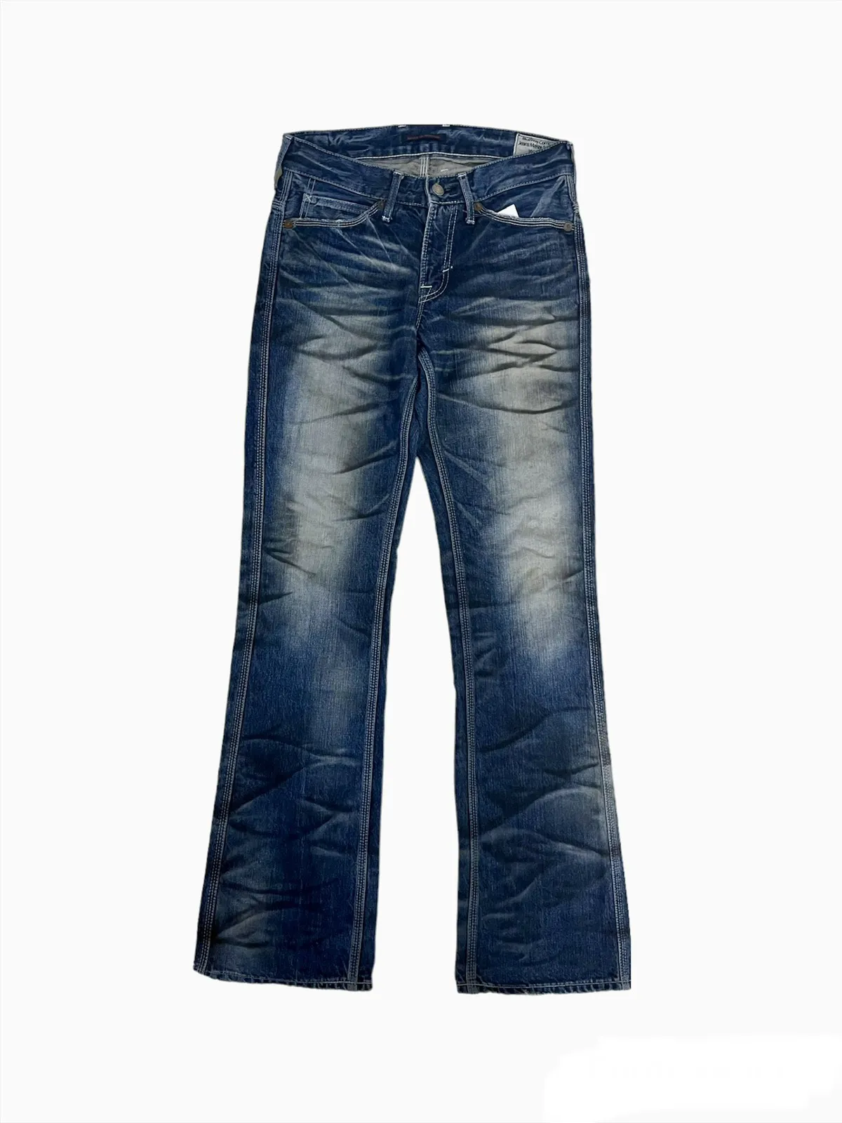 Flare🔥Rare Og Oil Dirt distress denim Blue Way