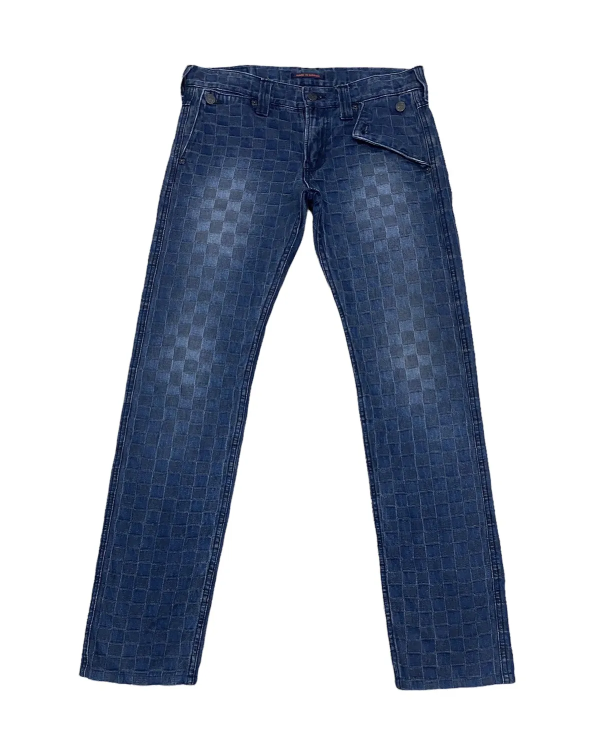 Y2K Blue Way Surplus Vintage Checkered Indigo Jeans