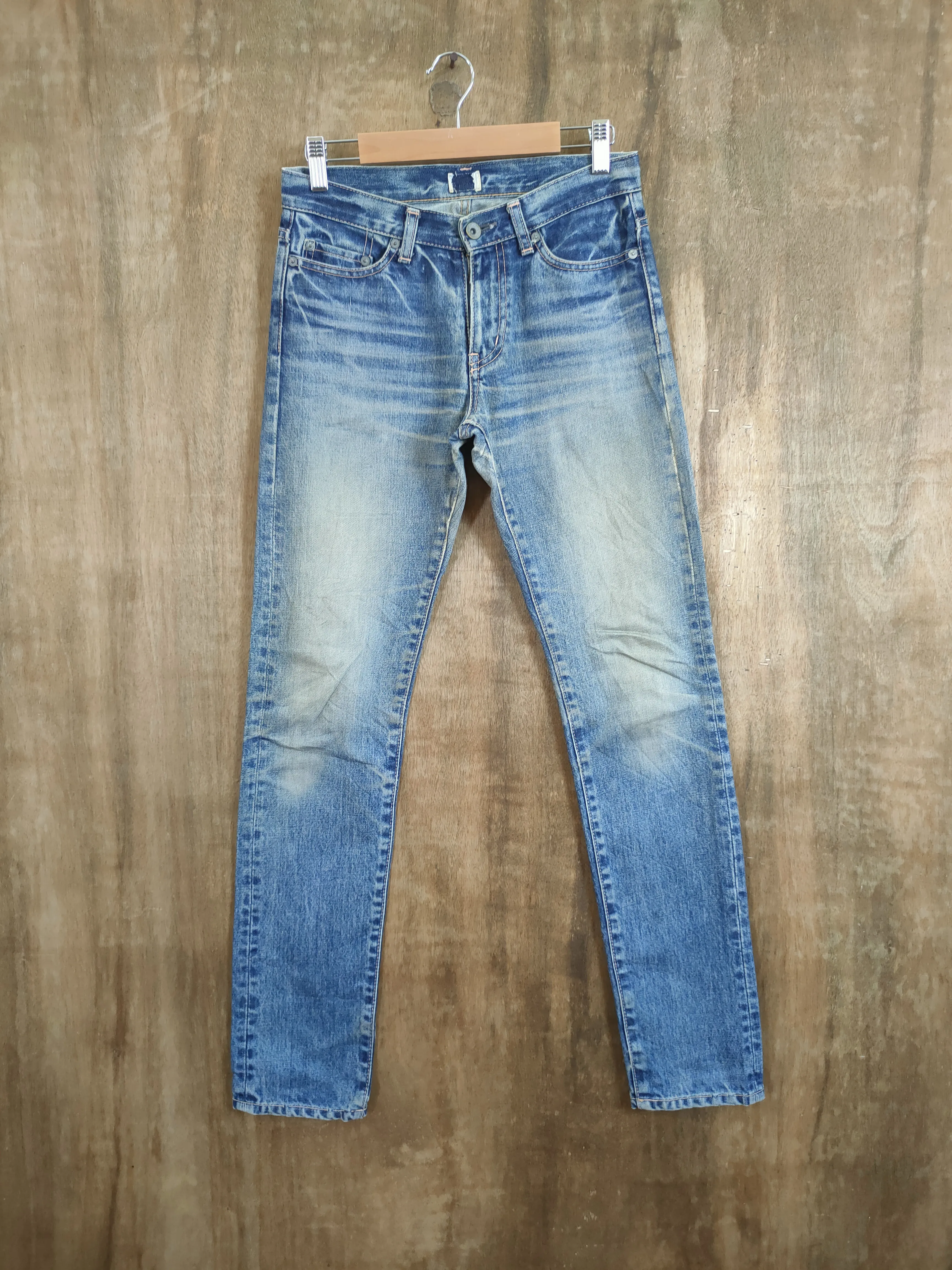 Blue Japan streetwear distressed denim pants #46-770