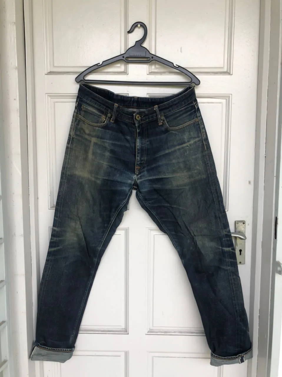 Rare Selvedge Japan Blue Jeans distressed denim