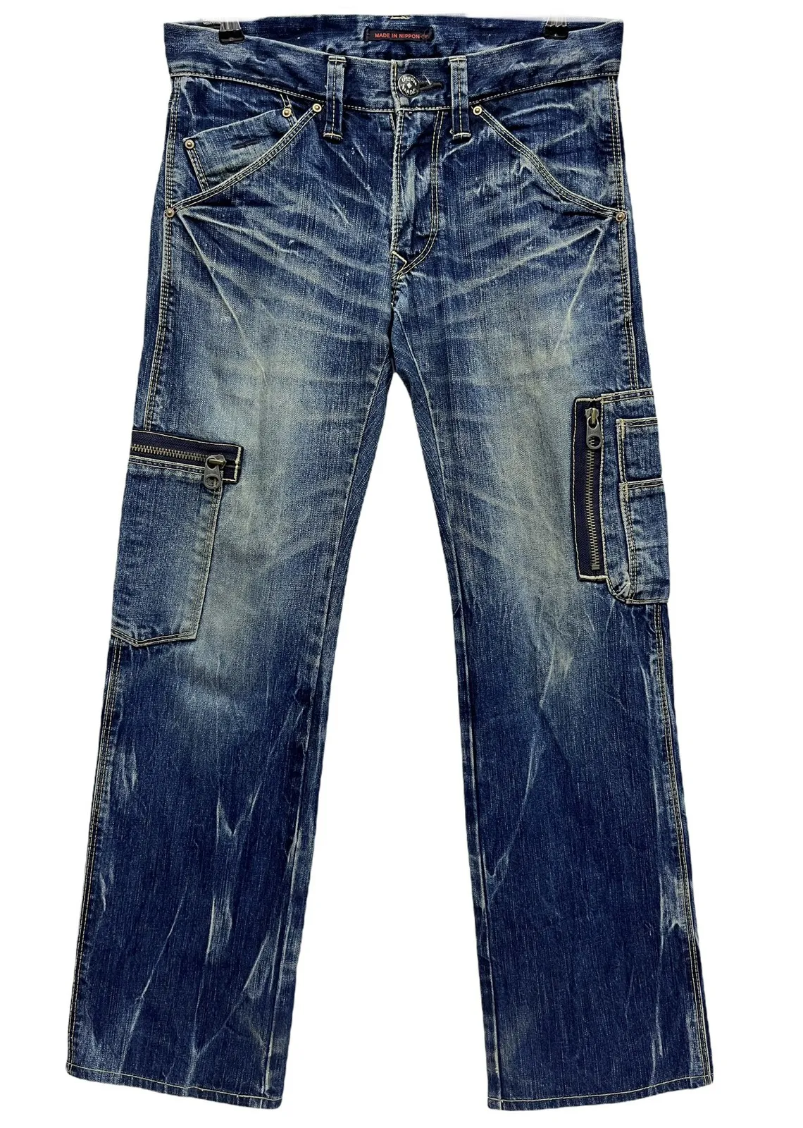 MADE IN JAPAN BLUEWAY Distressed Cargo Denim