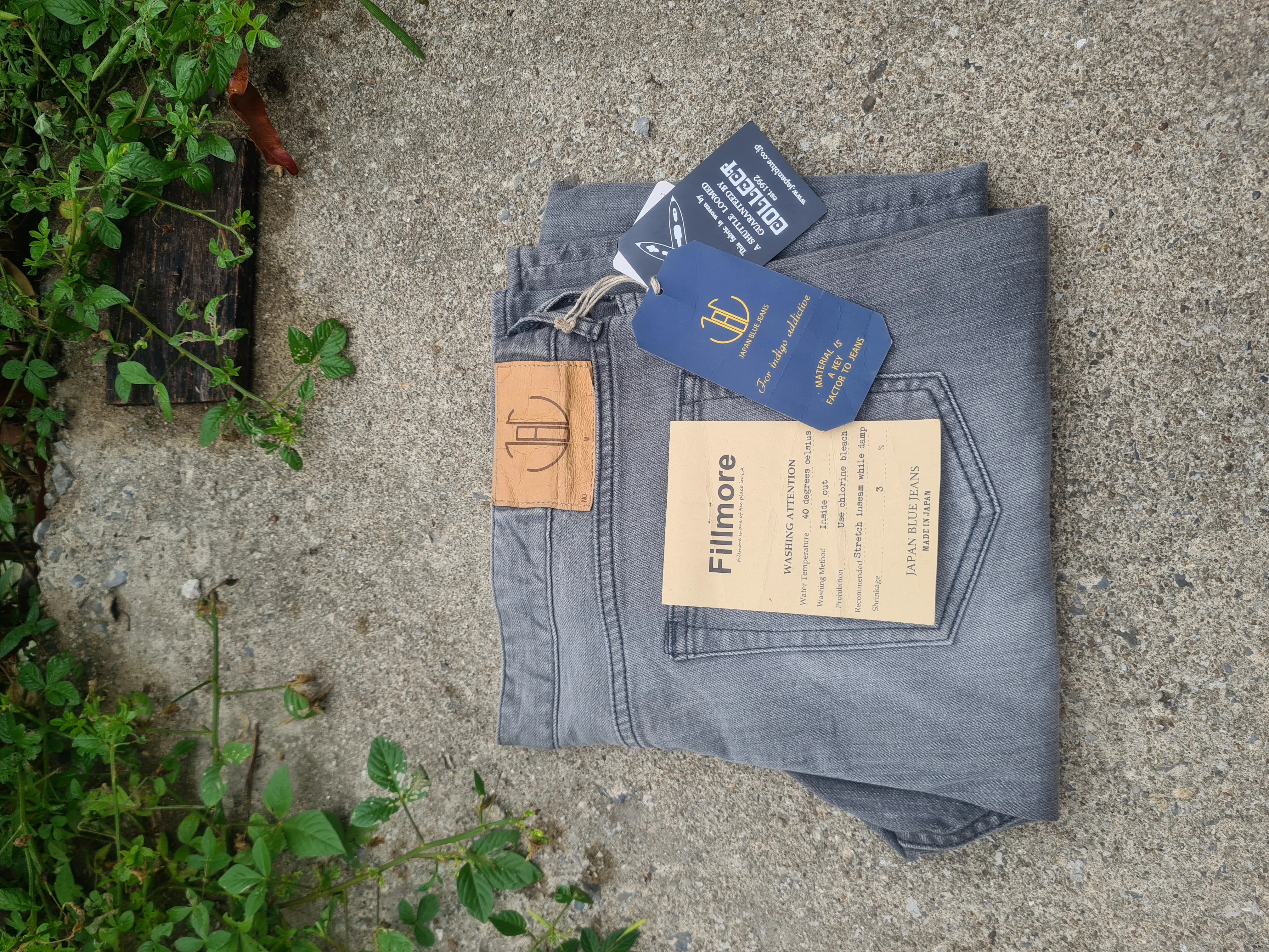Japan blue jeans distressed