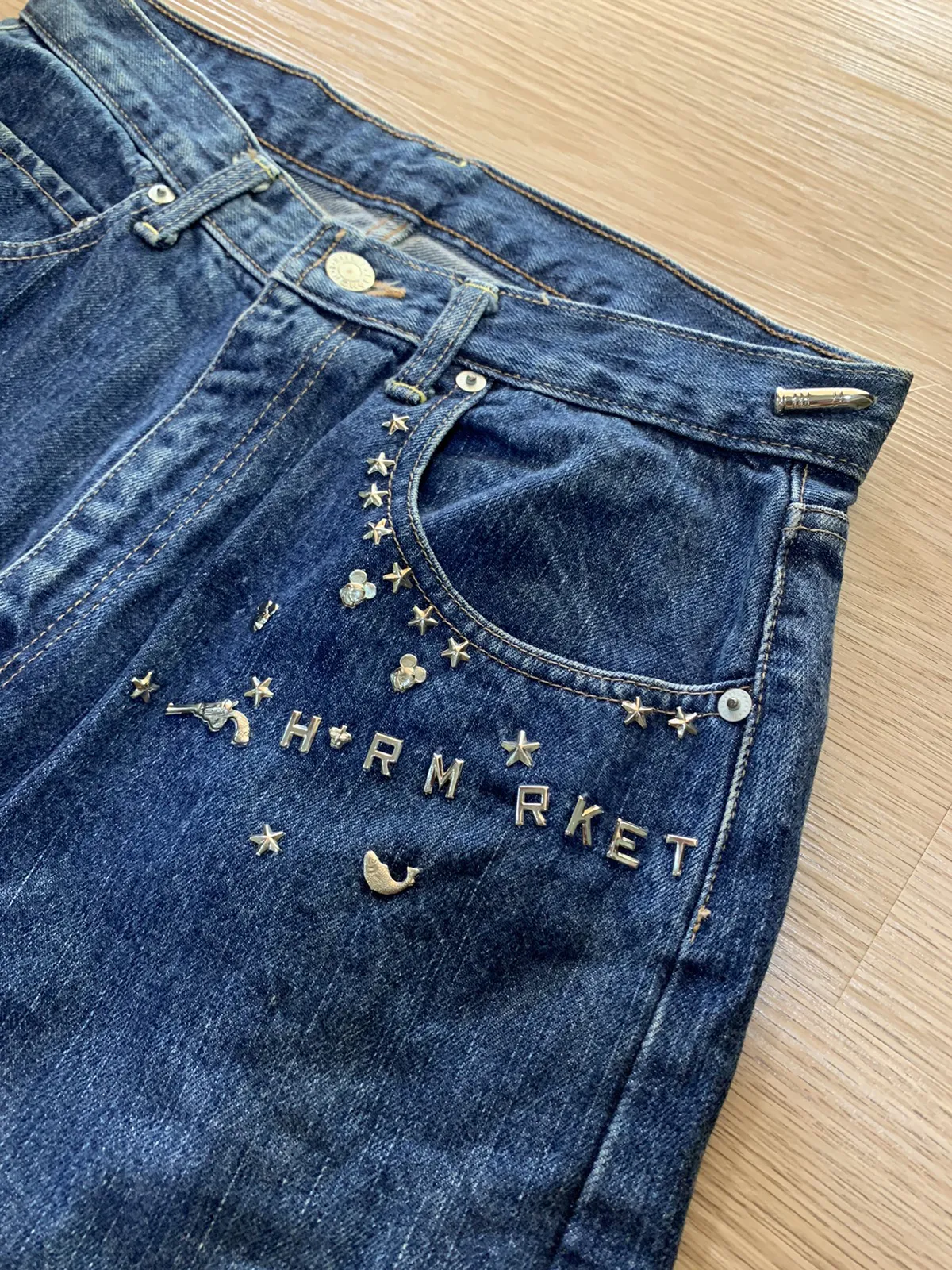 Vintage Blue Blue jeans hr market iron