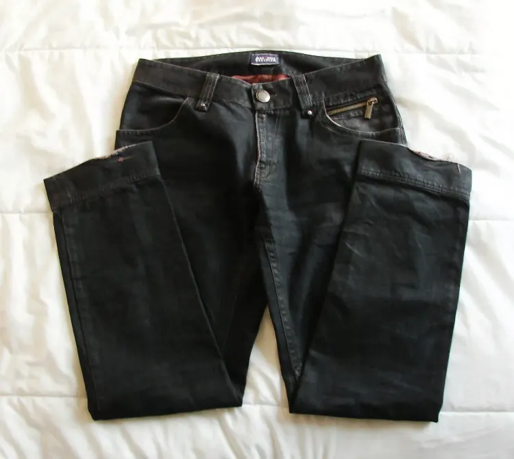 Vintage Jean Paul Gaultier Black Waxed Denim Jeans 32W