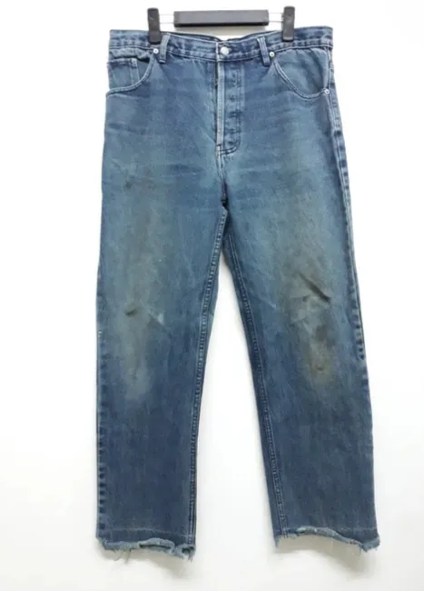 JEAN PAUL GAULTIER Stonewash Designer Distressed Denim Pant