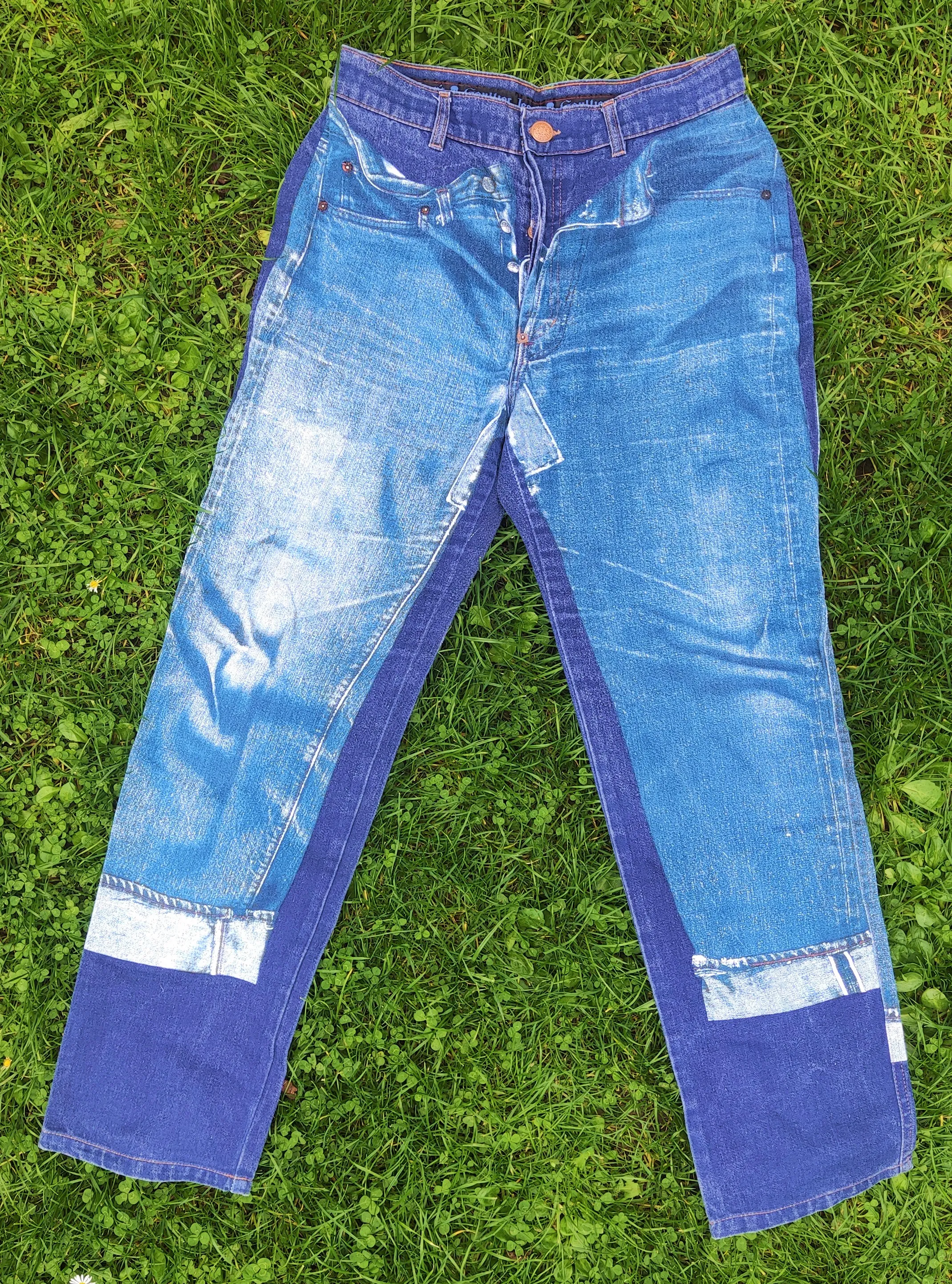 Jean Paul Gaultier Jeans Denim Optic Opctical Illusion Pants