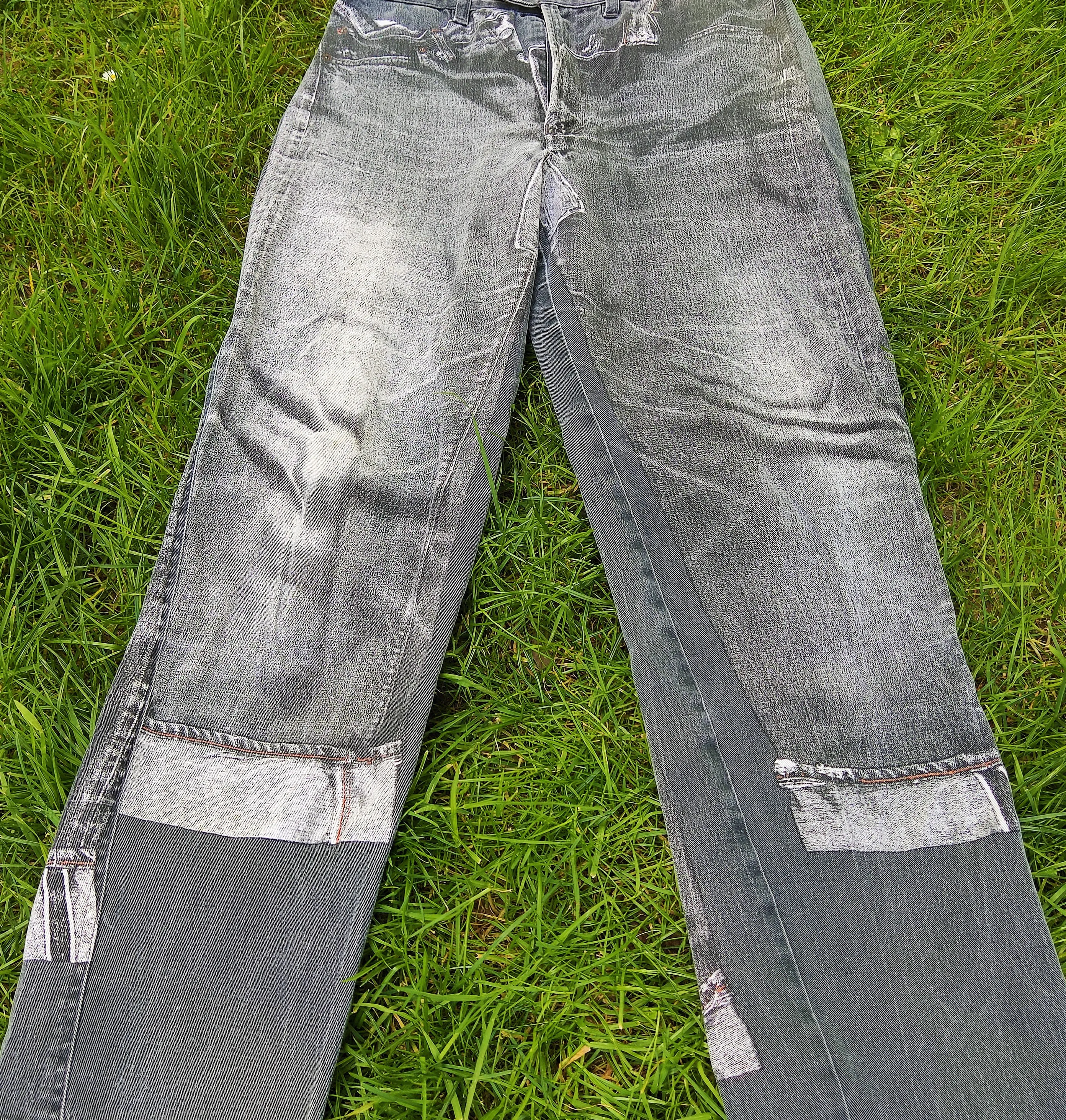 Jean Paul Gaultier Denim Optic Optical Illusion Pants