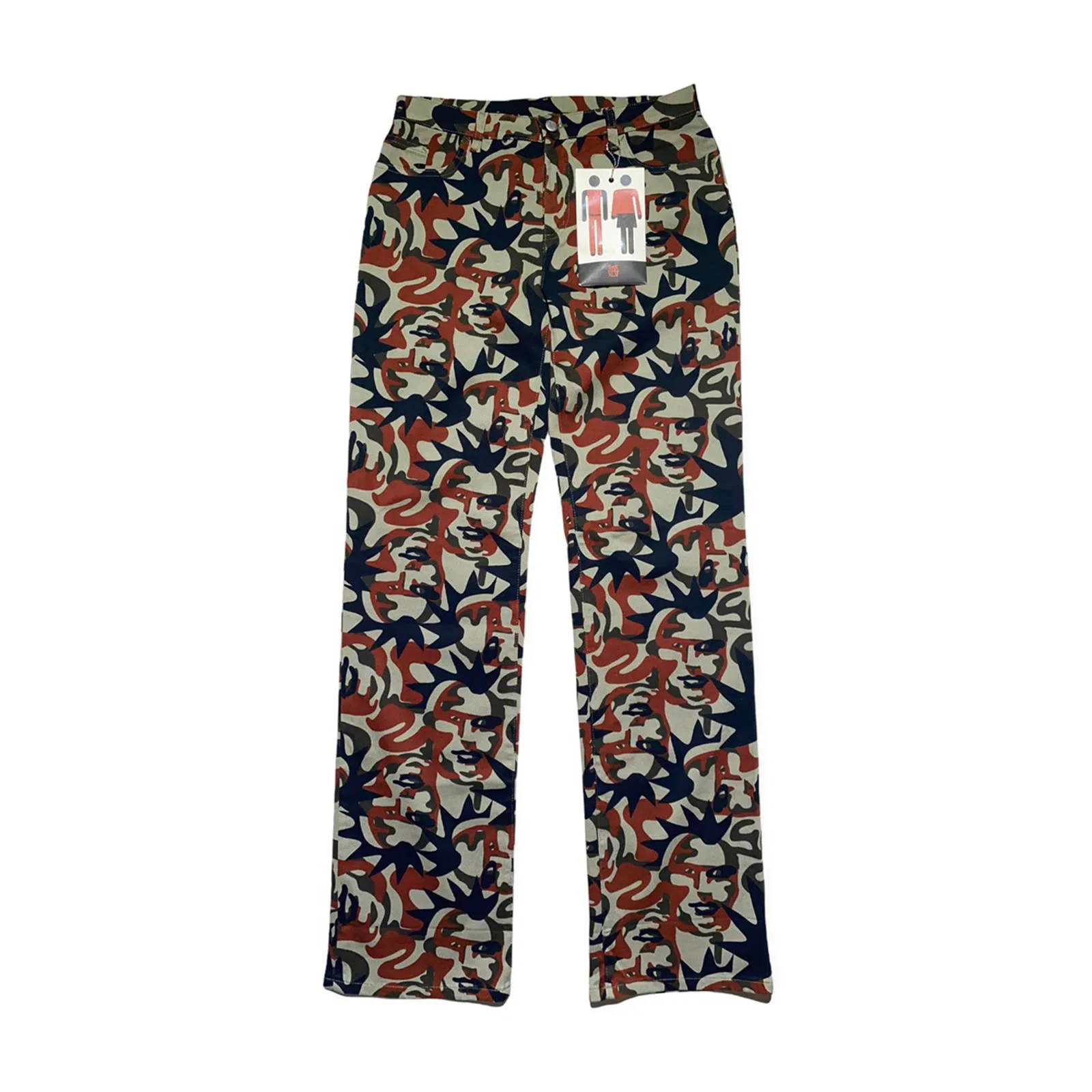 Camouflage punk faces jeans