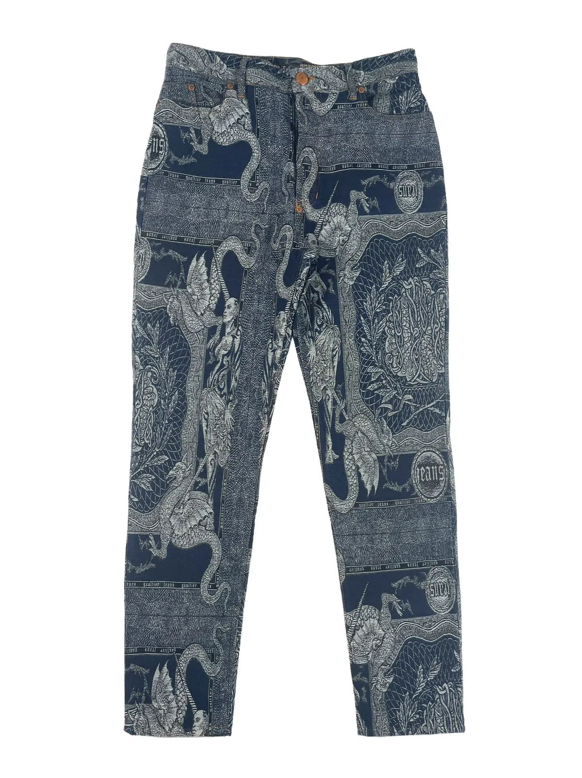 FW94 Dragon Slayer jacquard tattoo denim pant jeans archive