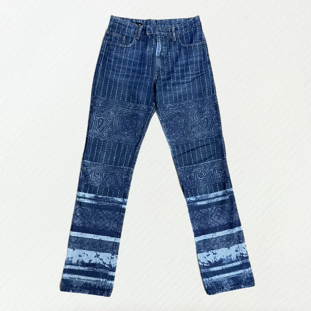 Jean Paul Gaultier Totem Wall Painting JPG logo print jeans
