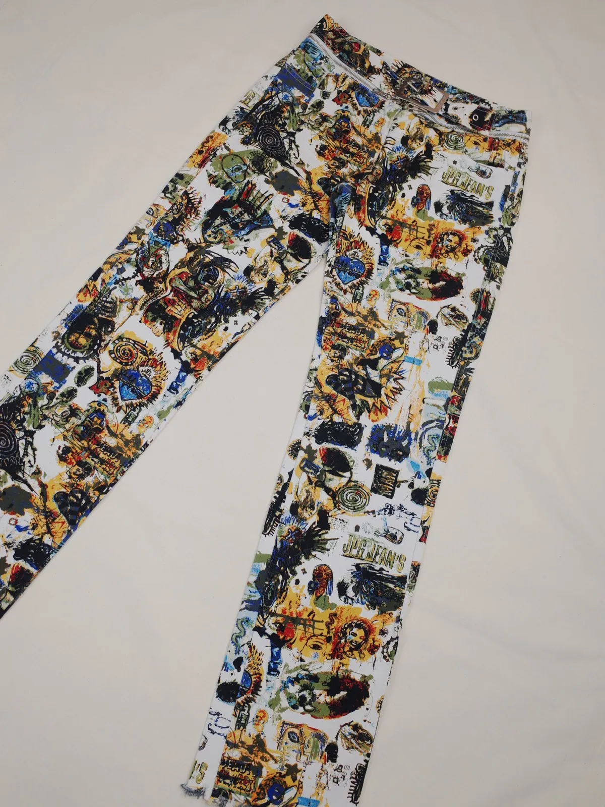 SS2000 Basquiat Parody Painting jeans with detachable belt