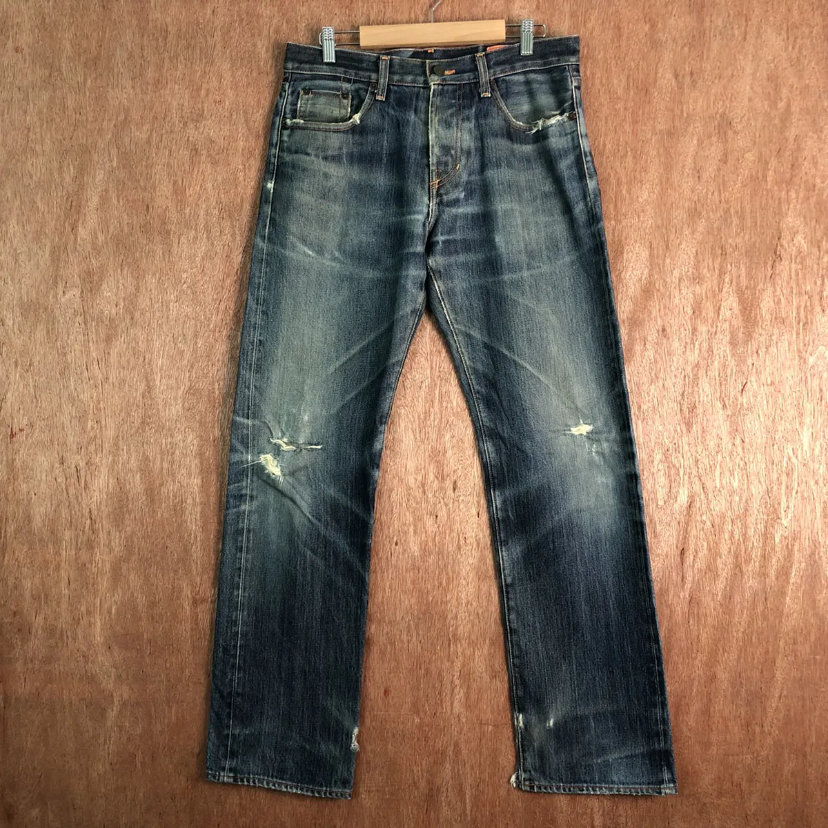Jean Shop Blue distressed Denim Jeans Pants #c262