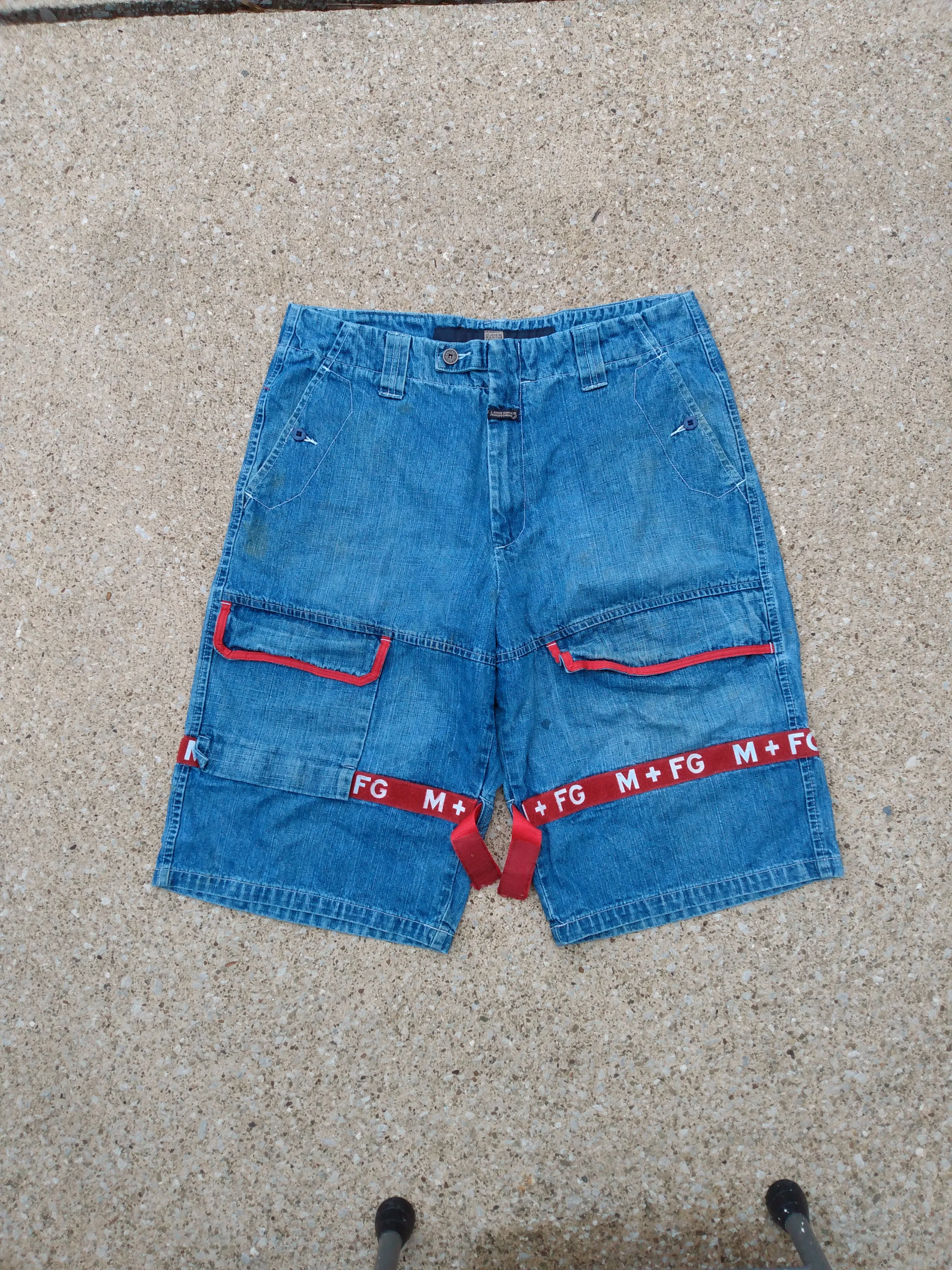 Marithè François Girbaud Baggy Wide Leg Bondage Shorts 37x14