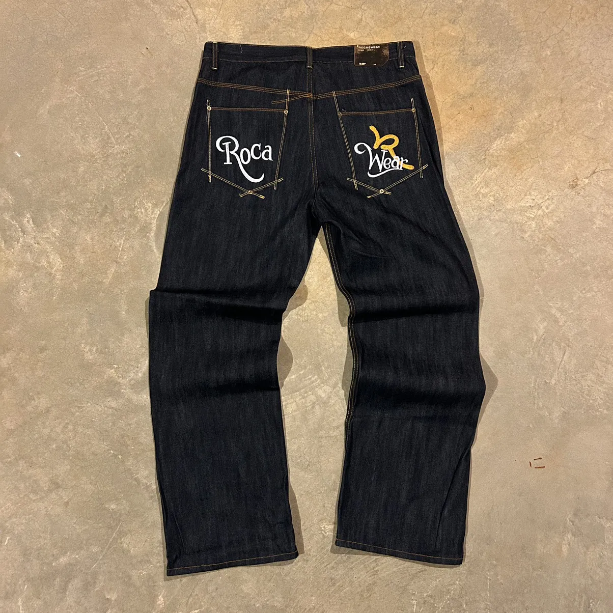 Crazy Vintage Y2K Rocawear Spellout Embroidered Baggy Jeans