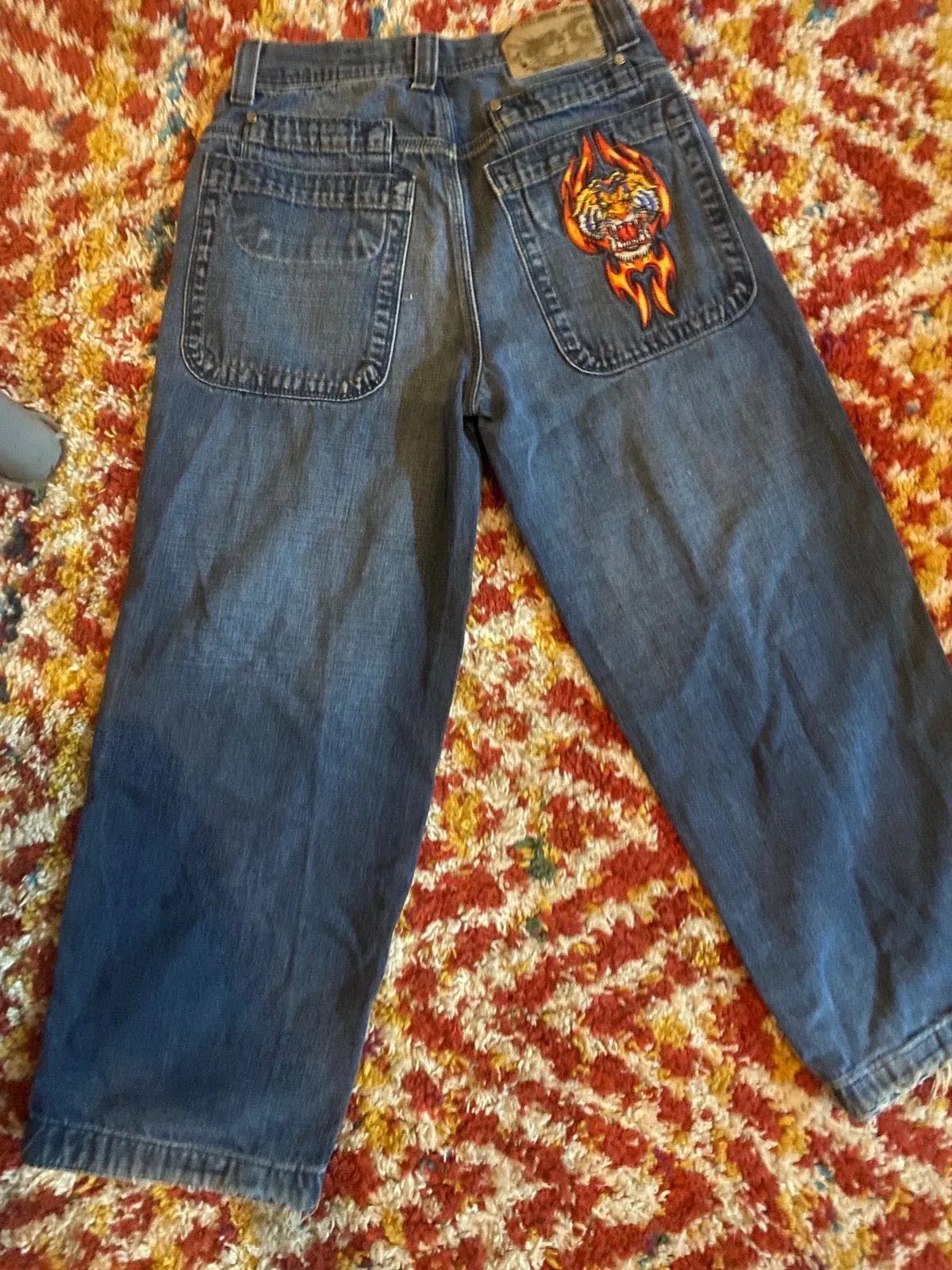 Jnco jeans Flamehead denim size 14 vintage 90s|Skateboarding