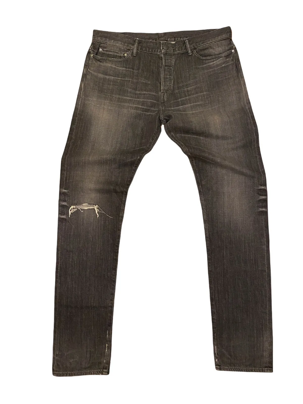 John Elliot Grey Slim Straight Jeans
