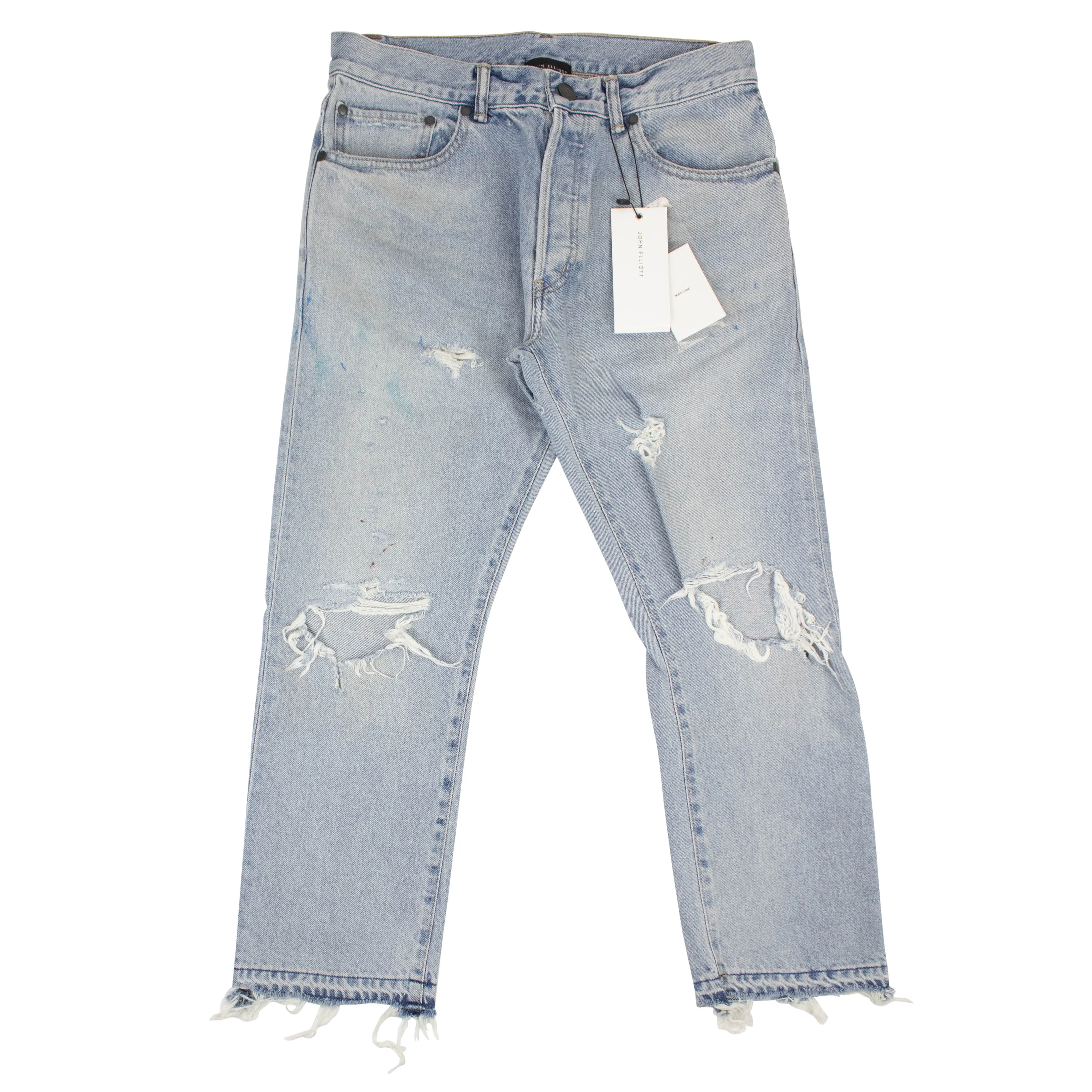 Blue Denim Ripped Stained Jeans Size 33