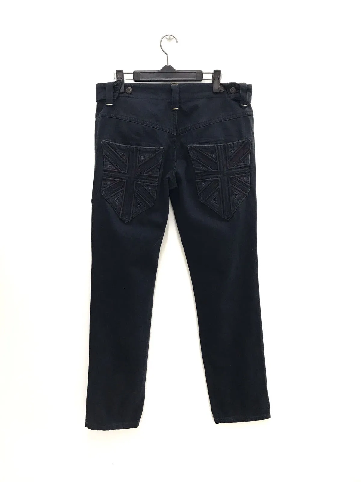 JOHN RICHMOND Union Logo Denim Jeans Made In Italy