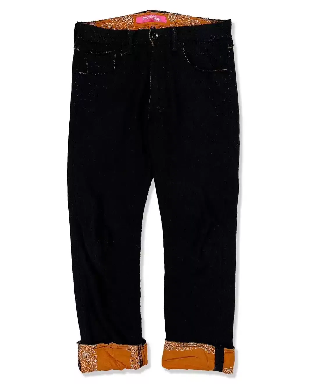 AD2003 Frayed Seam Paisley Lined Wool Trousers