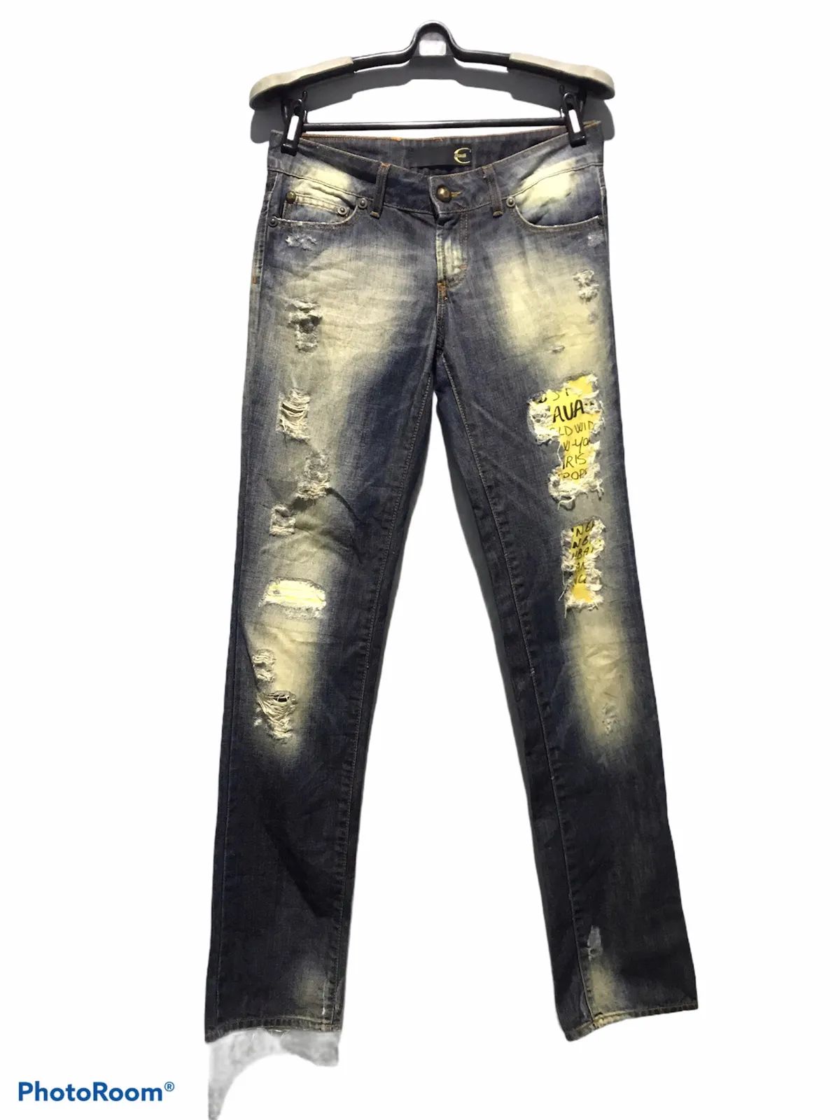 Just Cavalli Destressed low rise denim pants