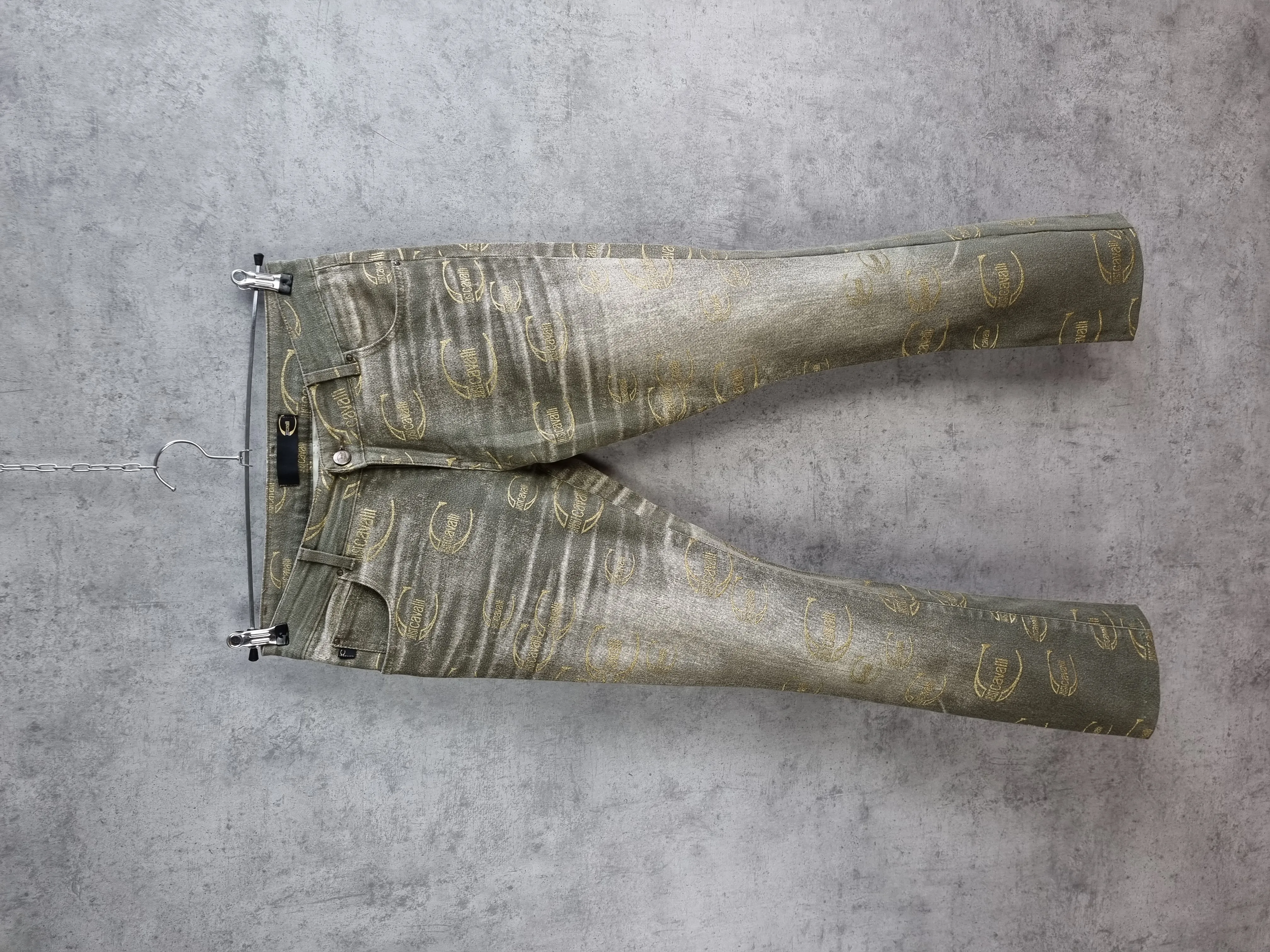 Rare 90s Just Cavalli Monogram Gold Vintage Jeans