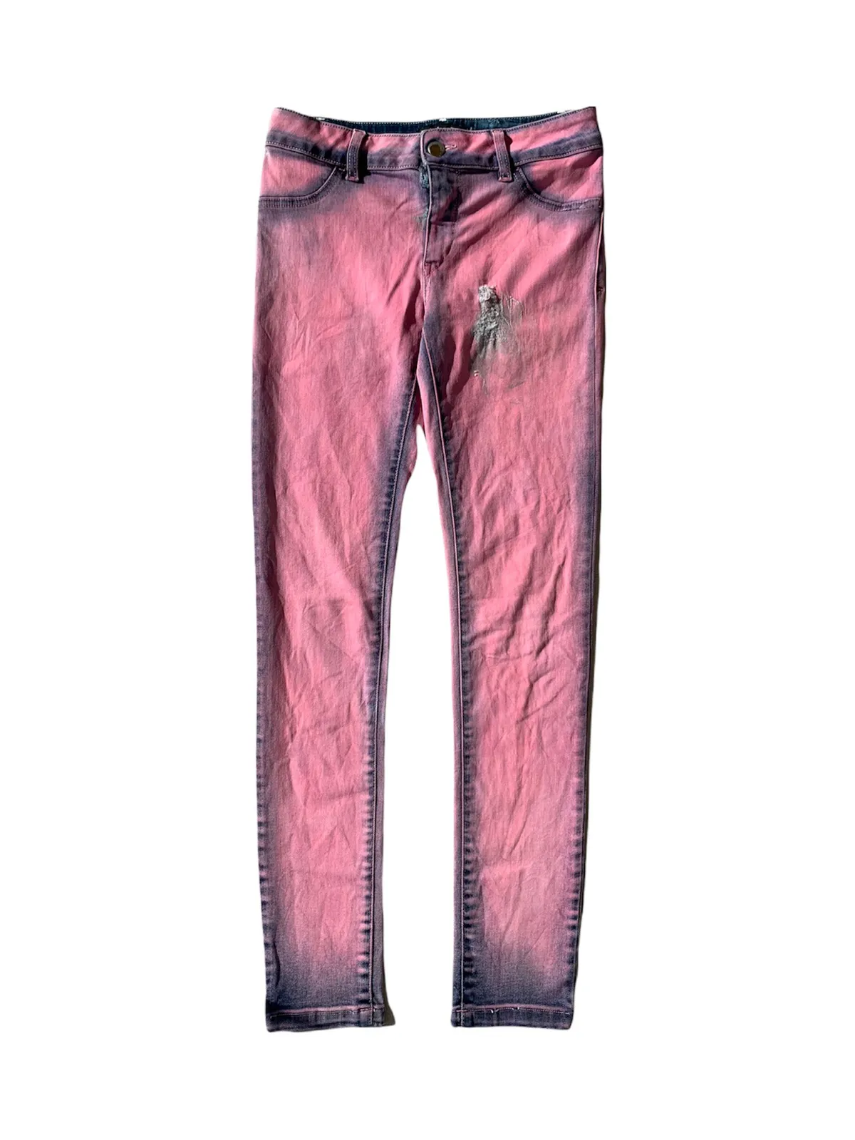 Just Cavalli Distressed Crazy Details Pink Denim Pants