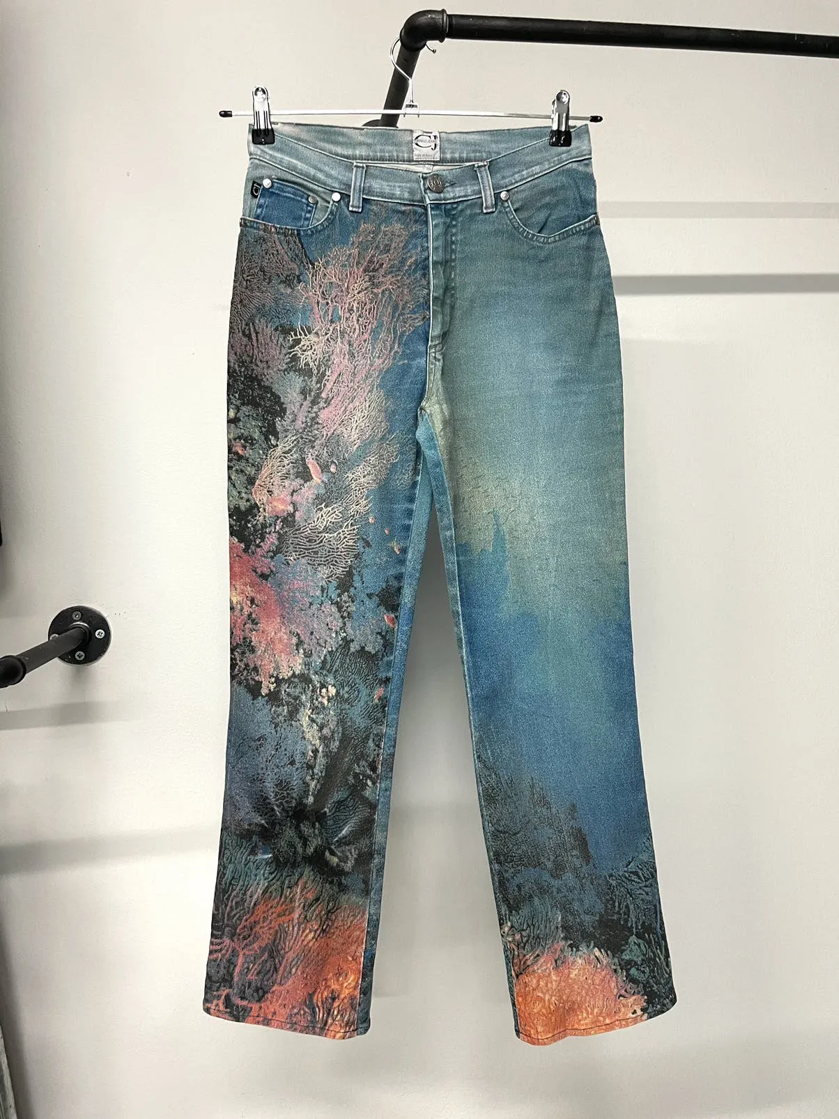 1999 coral reef renaissance print vintage jeans denim pants
