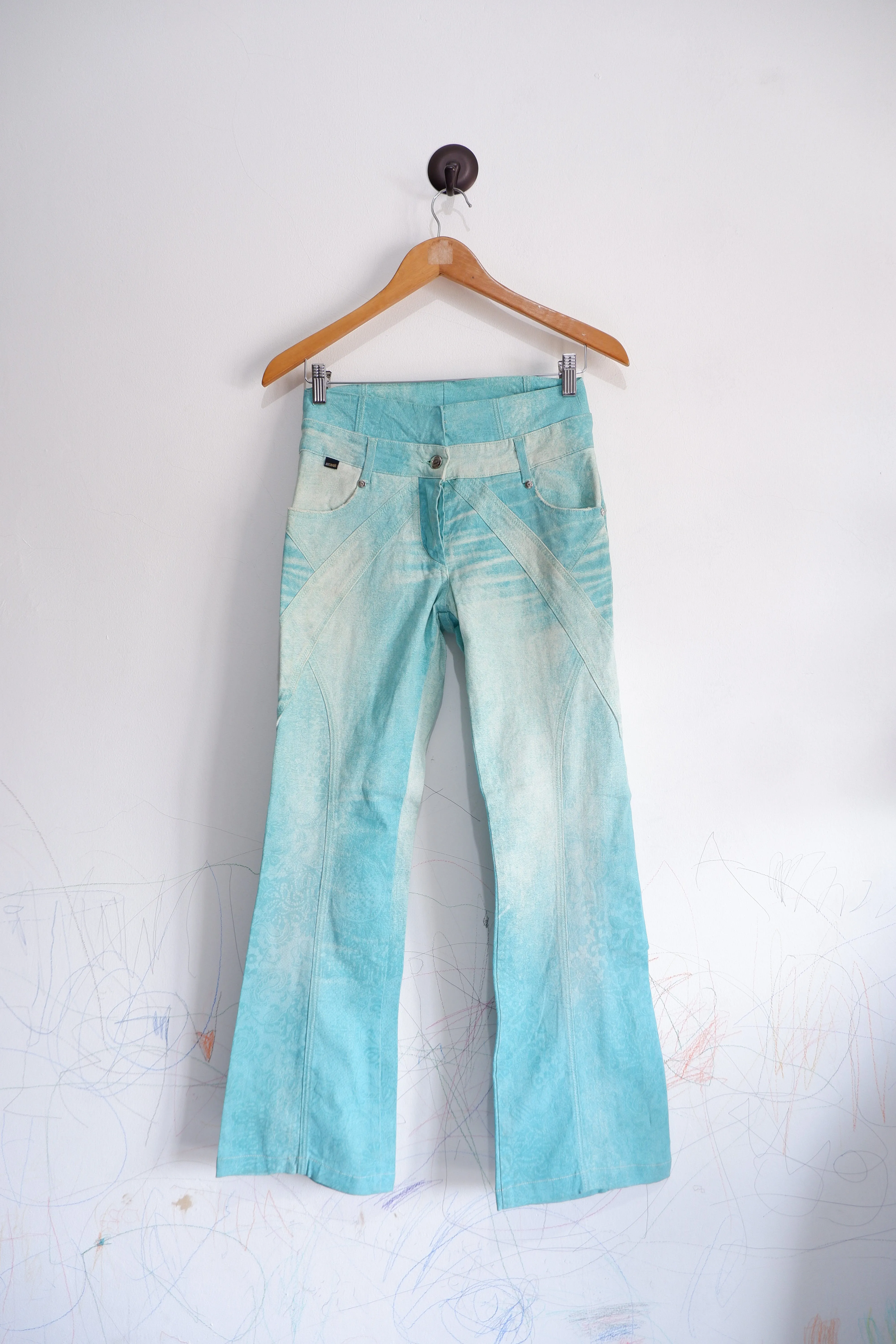Just Cavalli Printed High Waist Flare Stetch Pants