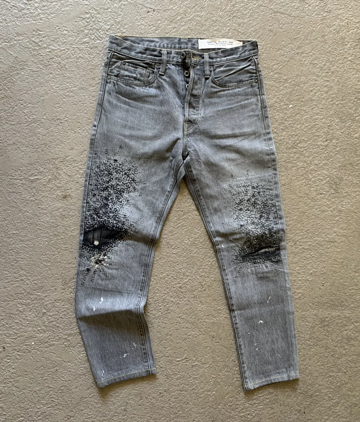 14oz 5p Monkey Cisco Distressed Boro Denim Jeans