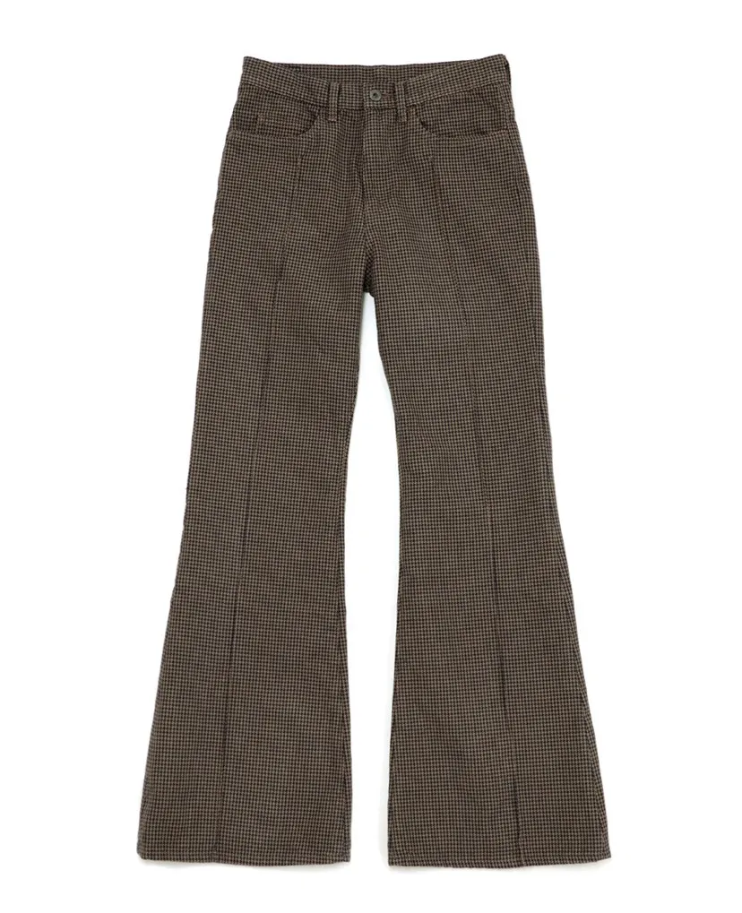 Kapital cotton houndstooth check Flare Pants 36inch