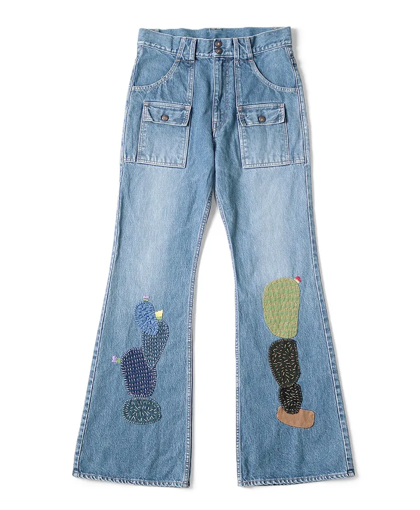 Kapital 14oz denim flare pants cactus 36inch