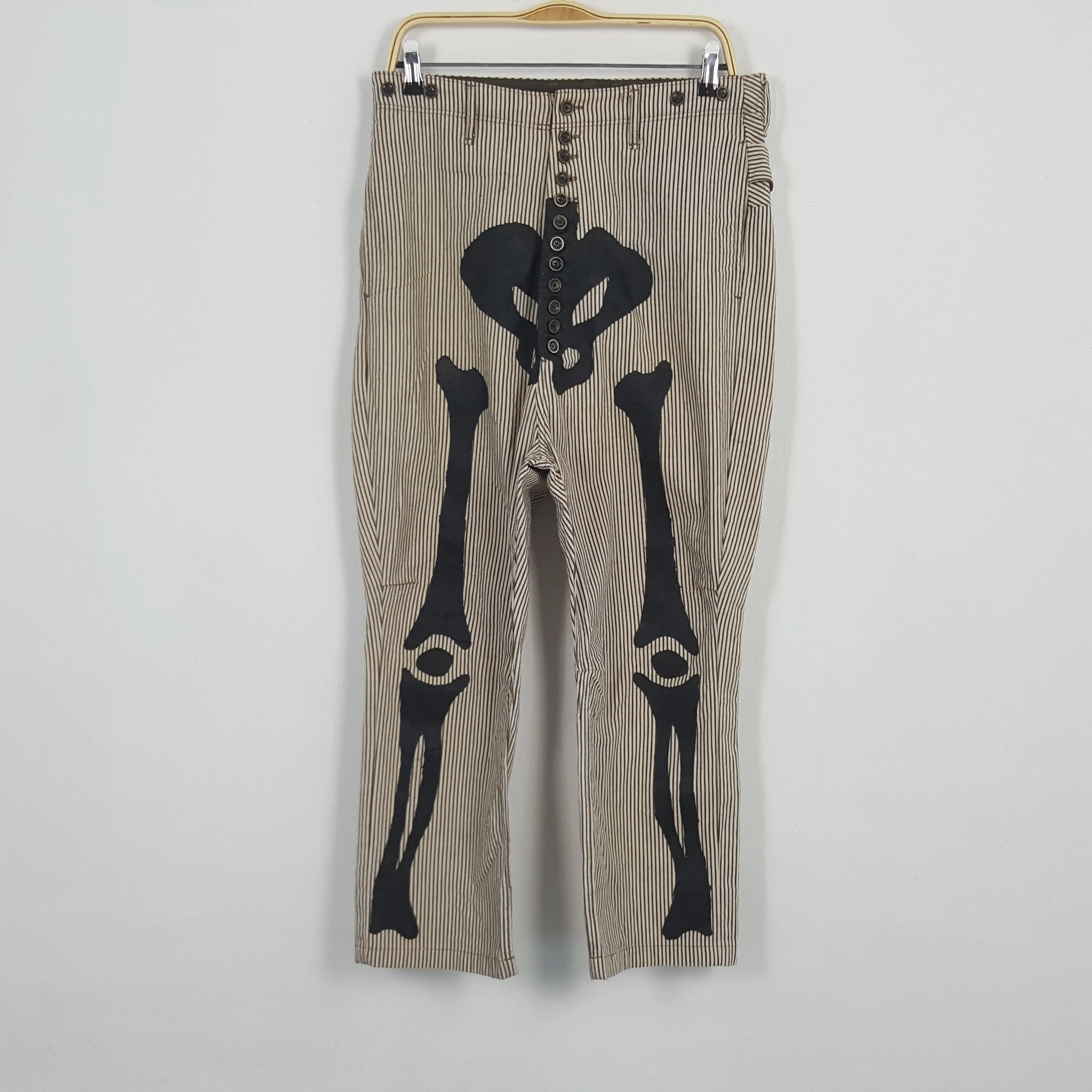 Vintage Kapital Striped Custom Skeleton Design Pants