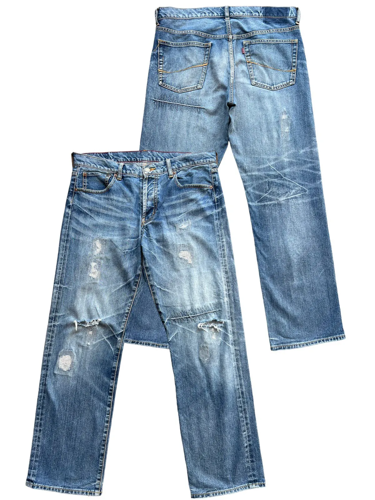 Inspired by Kapital Design Boro Patchwork Distressed Jeans