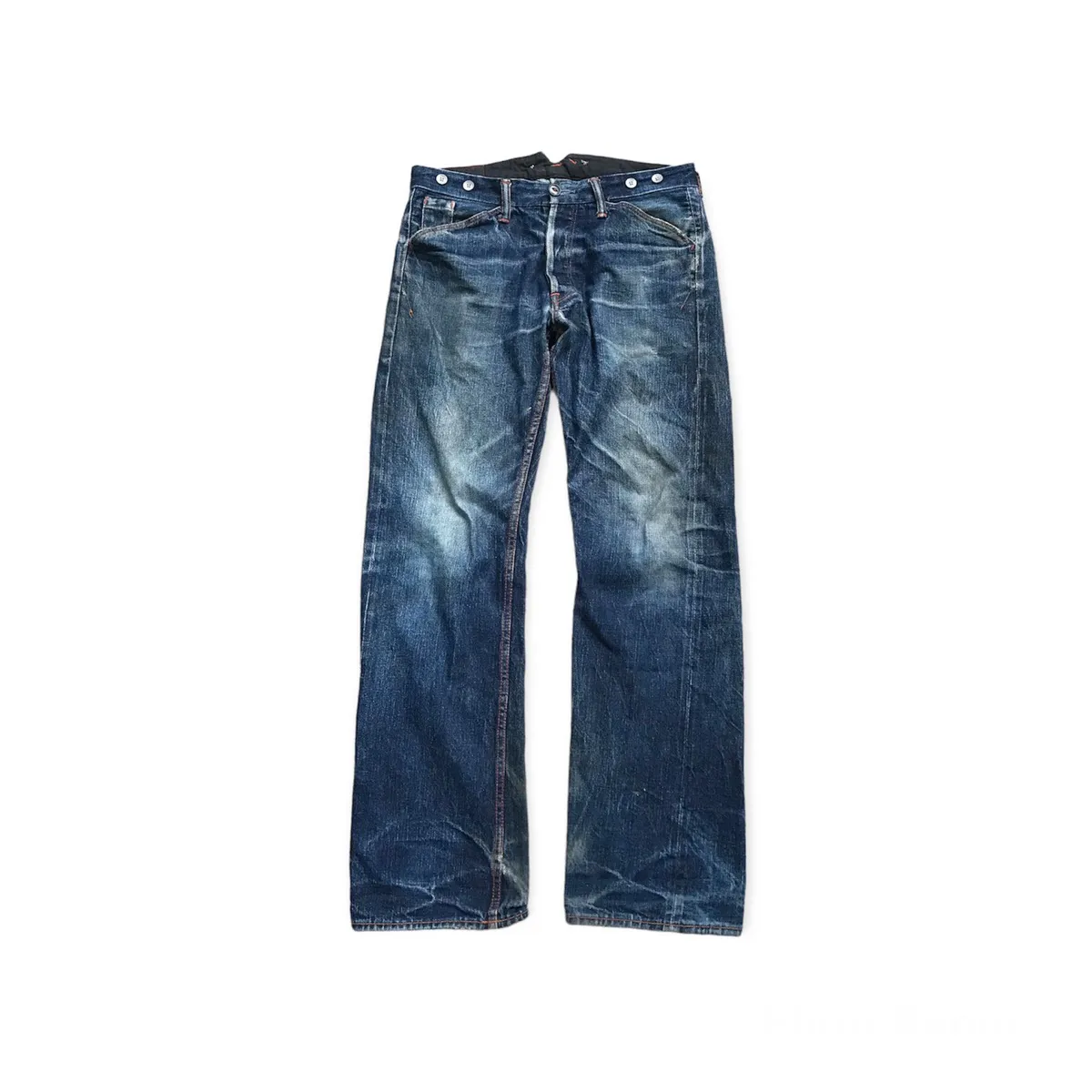 JAPANESE KATO BY HlROSHI KATO SELVEDGE DISTRESSED JEANS