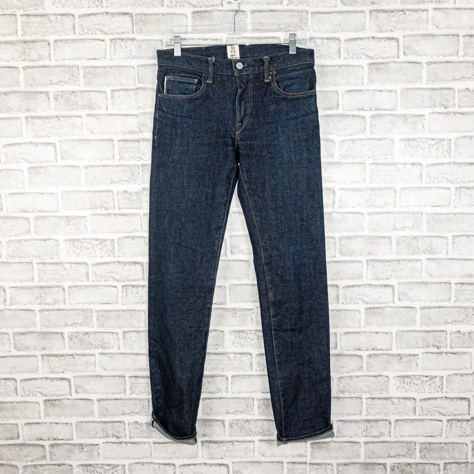 HIROSHI KATO Slim Raw Selvedge Denim Jeans indigo blue