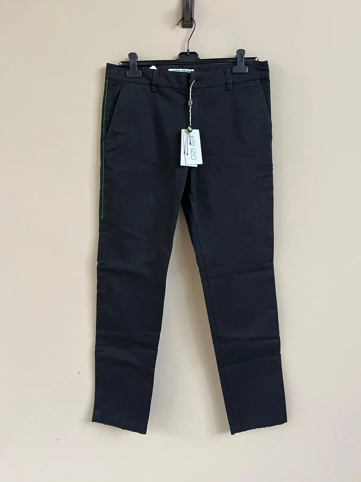 Stitch Side Logo Embroidered Denim in Black