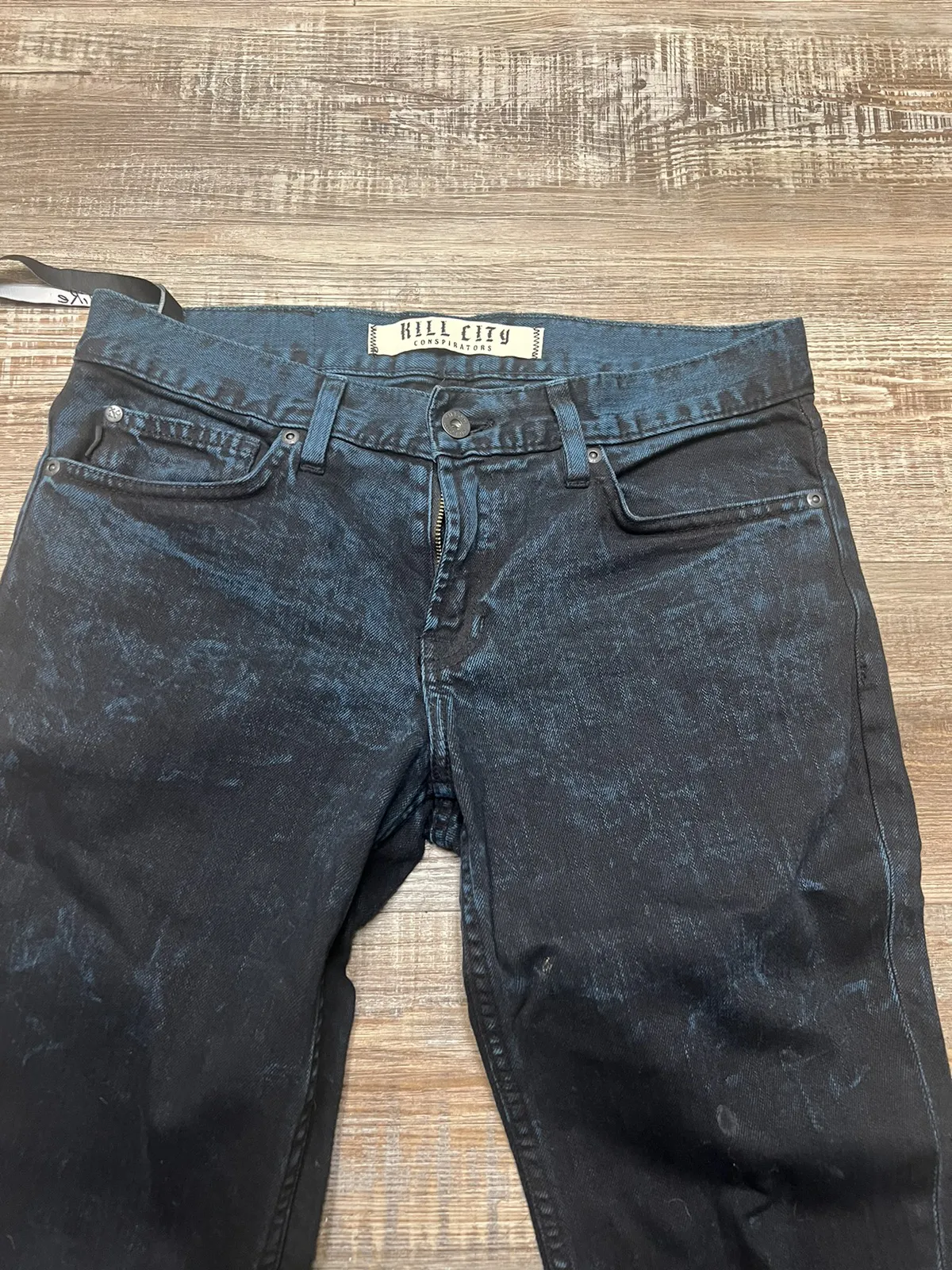 kill city black/blue stonewashed jeans slim fit