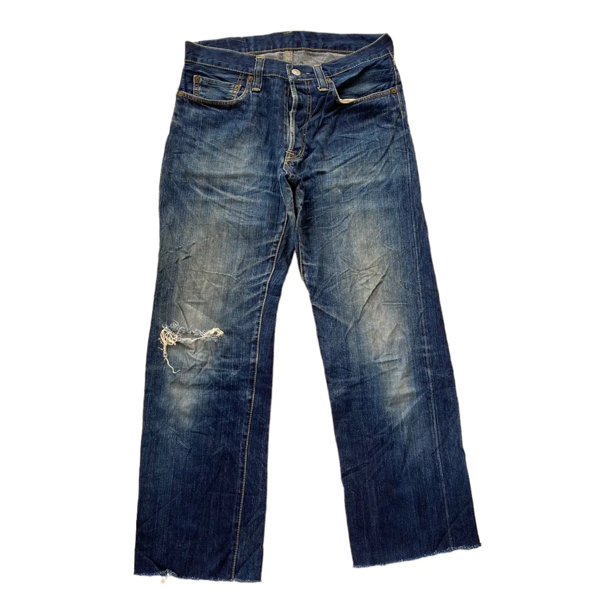 KOJIMA GENES JAPAN DISTRESSED DENIM JEANS MADE IN JAPAN