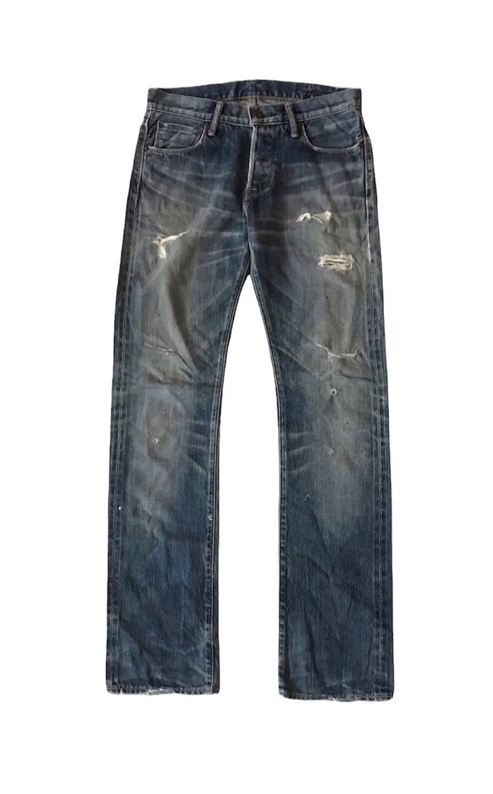 KURO SELVEDGE DISTRESSED JEANS