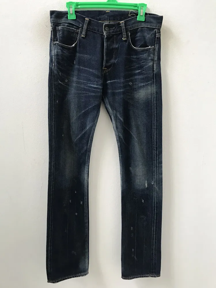 KURO Japan "GRAPHITE" Distressed Selvedge Indigo Denim Jeans