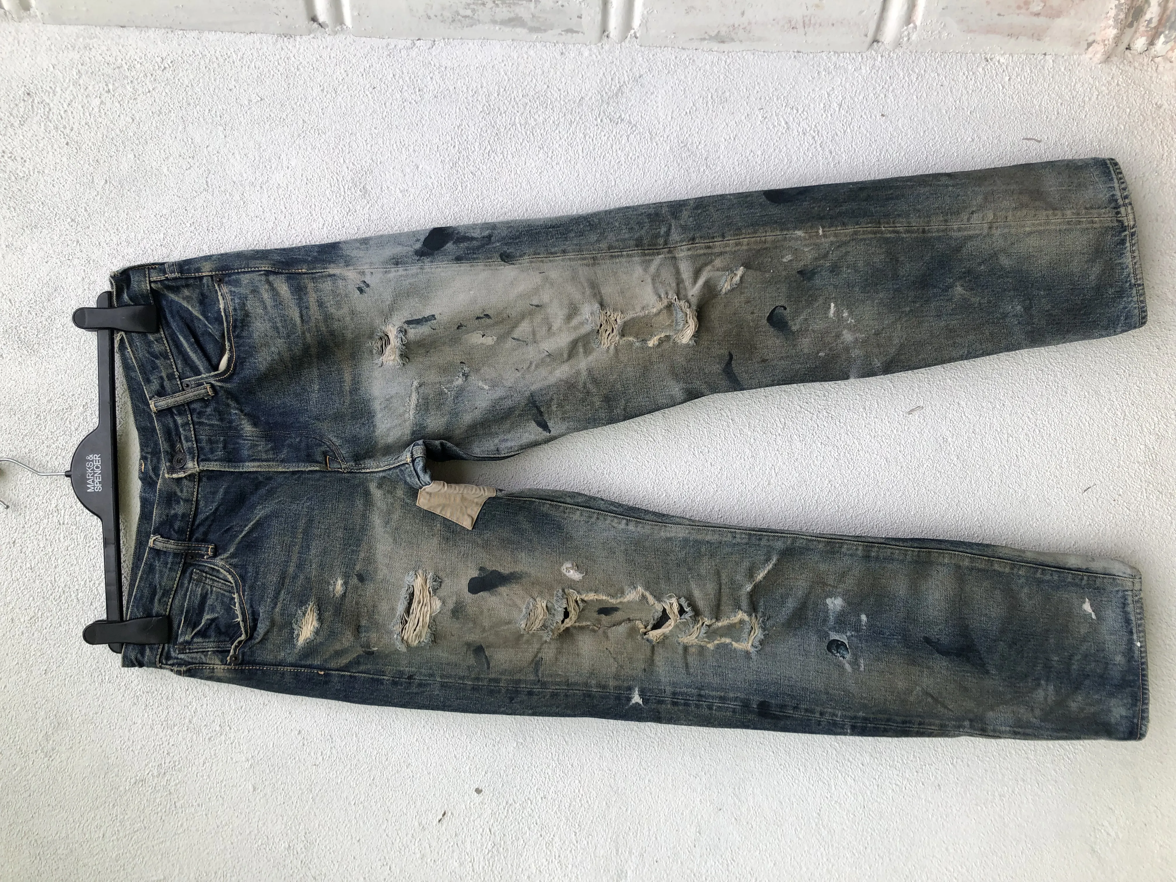 Vintage Kuro Painter Distressed Selvedge Denim Pants