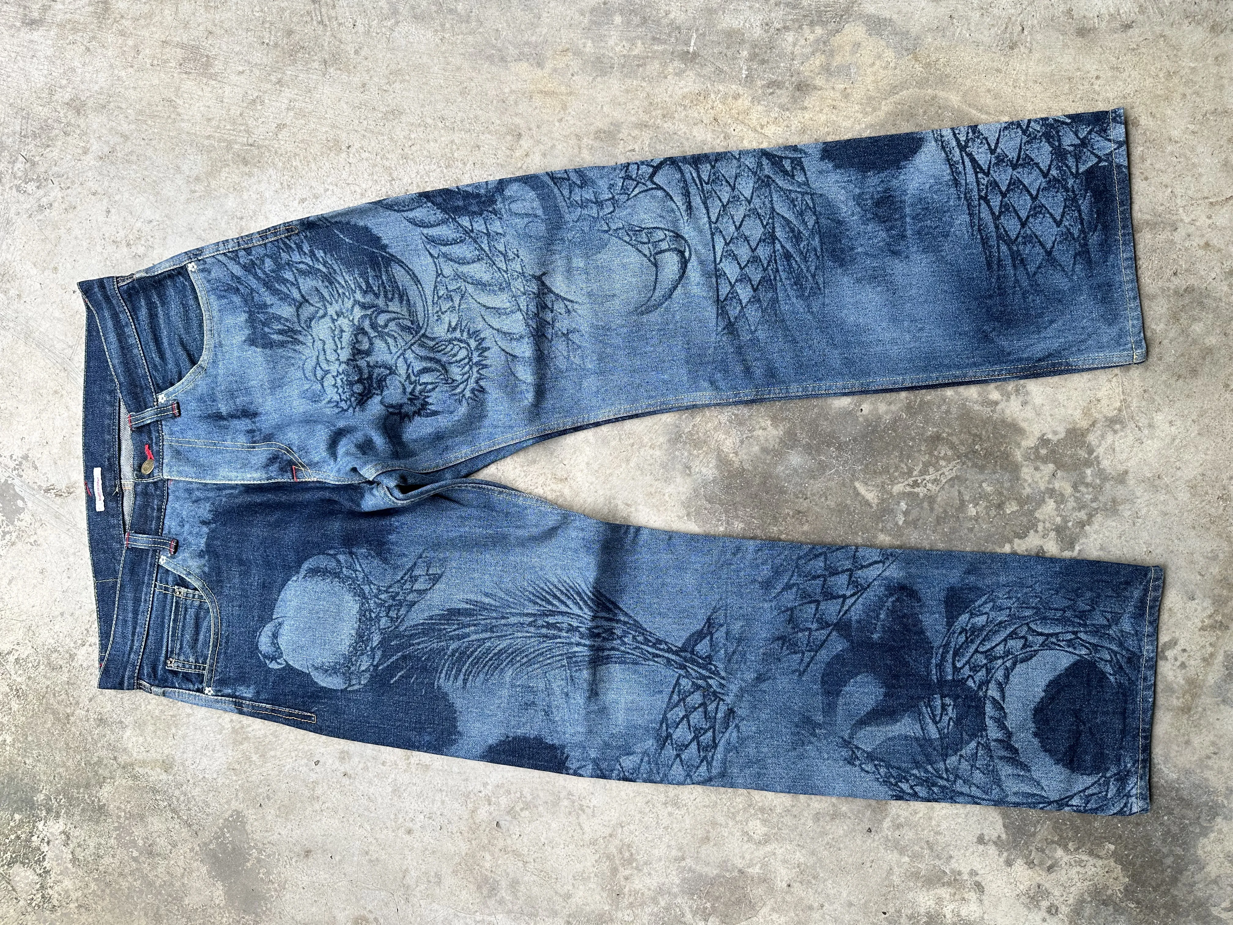 Rare!! Japanese Brand Kura Dragon Jeans