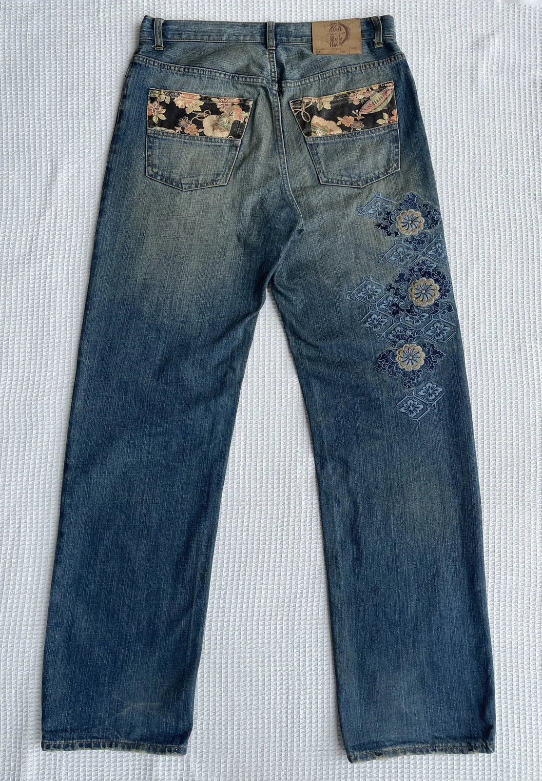 RaRe‼️Vtg90’s🔥KARA KURI🔥Generation Embroidered Baggy Denim
