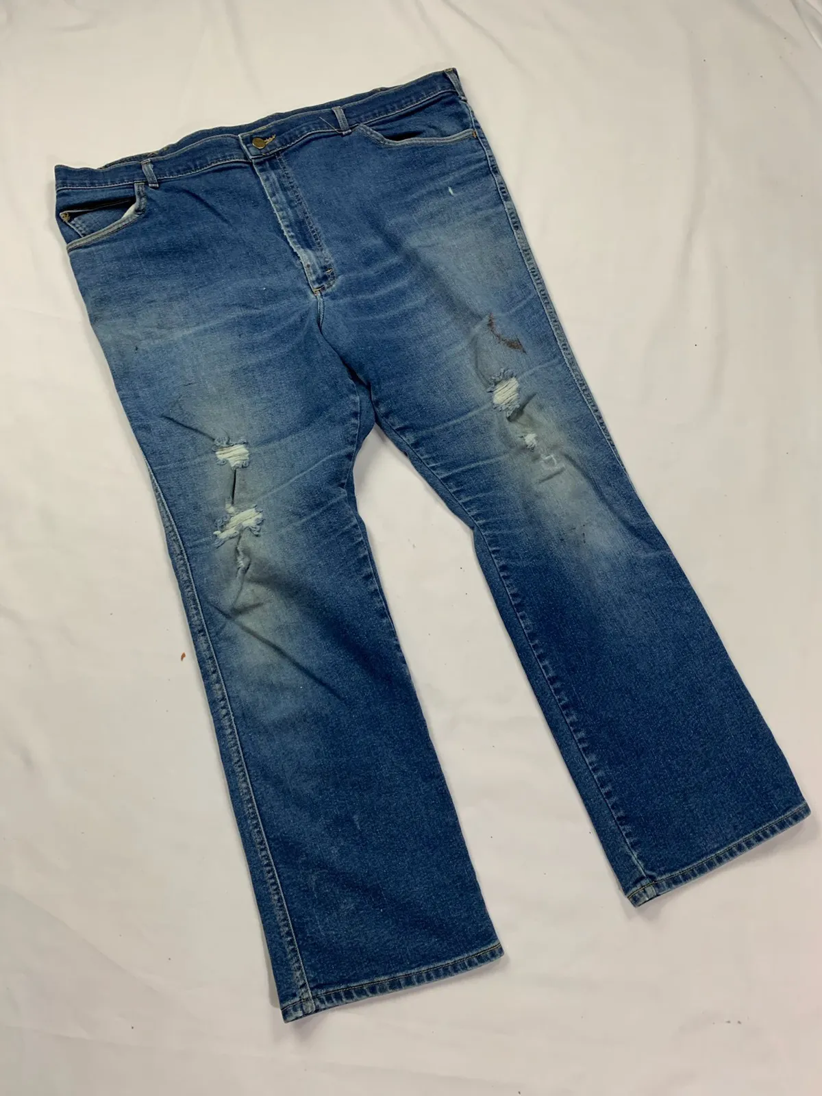 Vintage Lee 1980s Flared Distressed Jeans