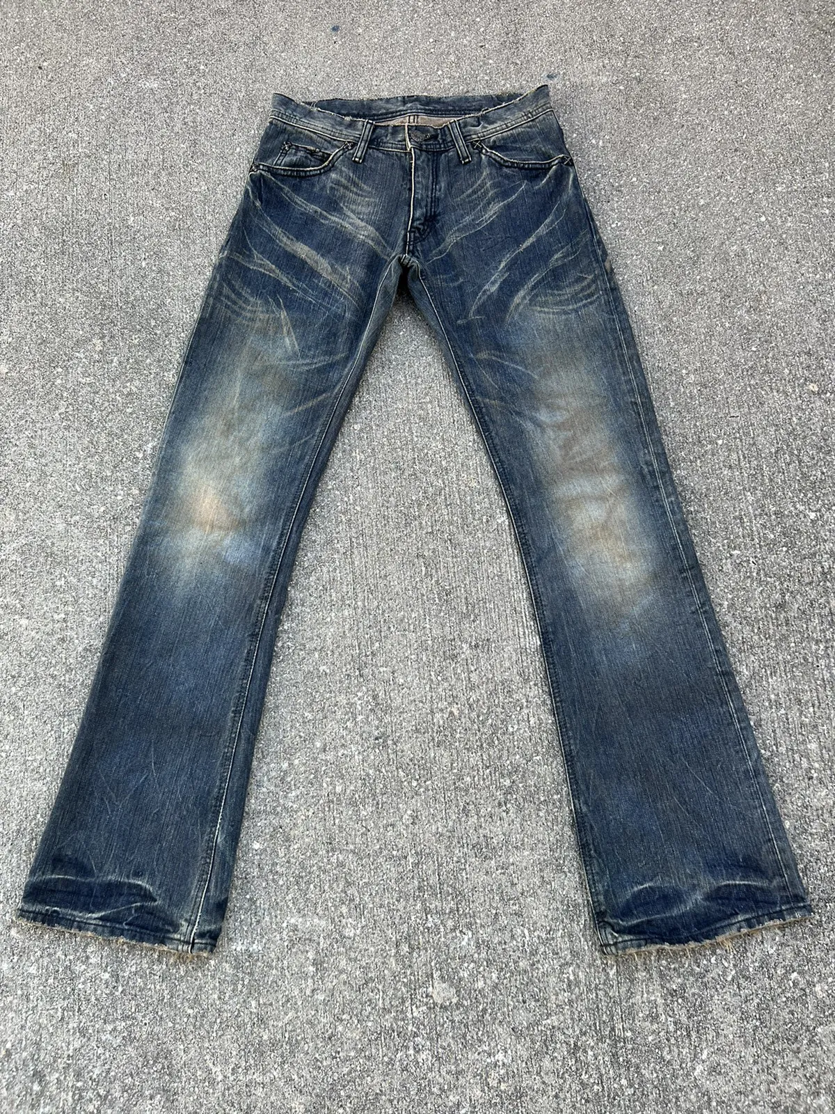 Vintage Lee X Japan Mud Wash Denim Flare Jeans