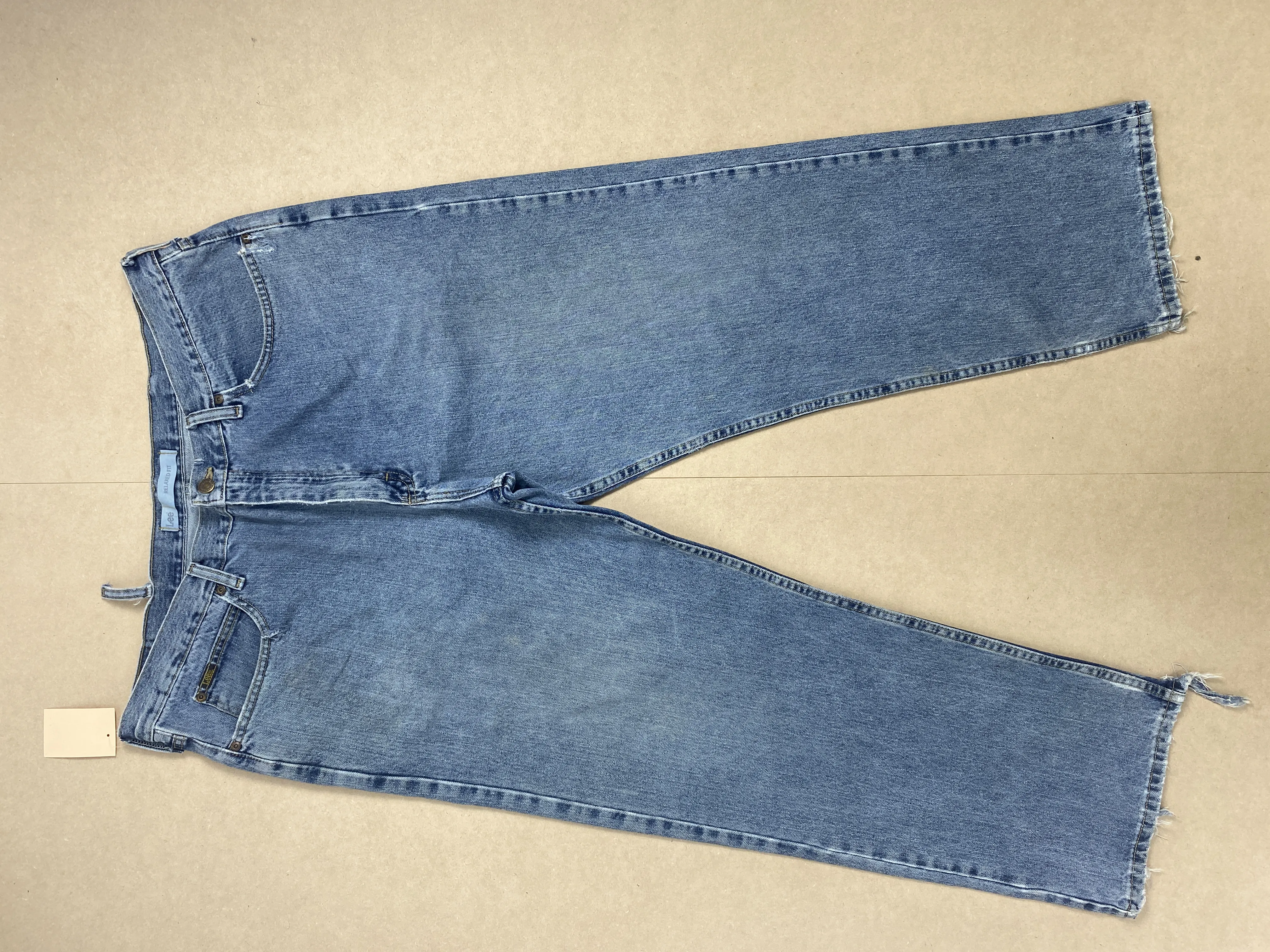 Vintage Lee Straight Cut Distressed Mid Wash Jeans