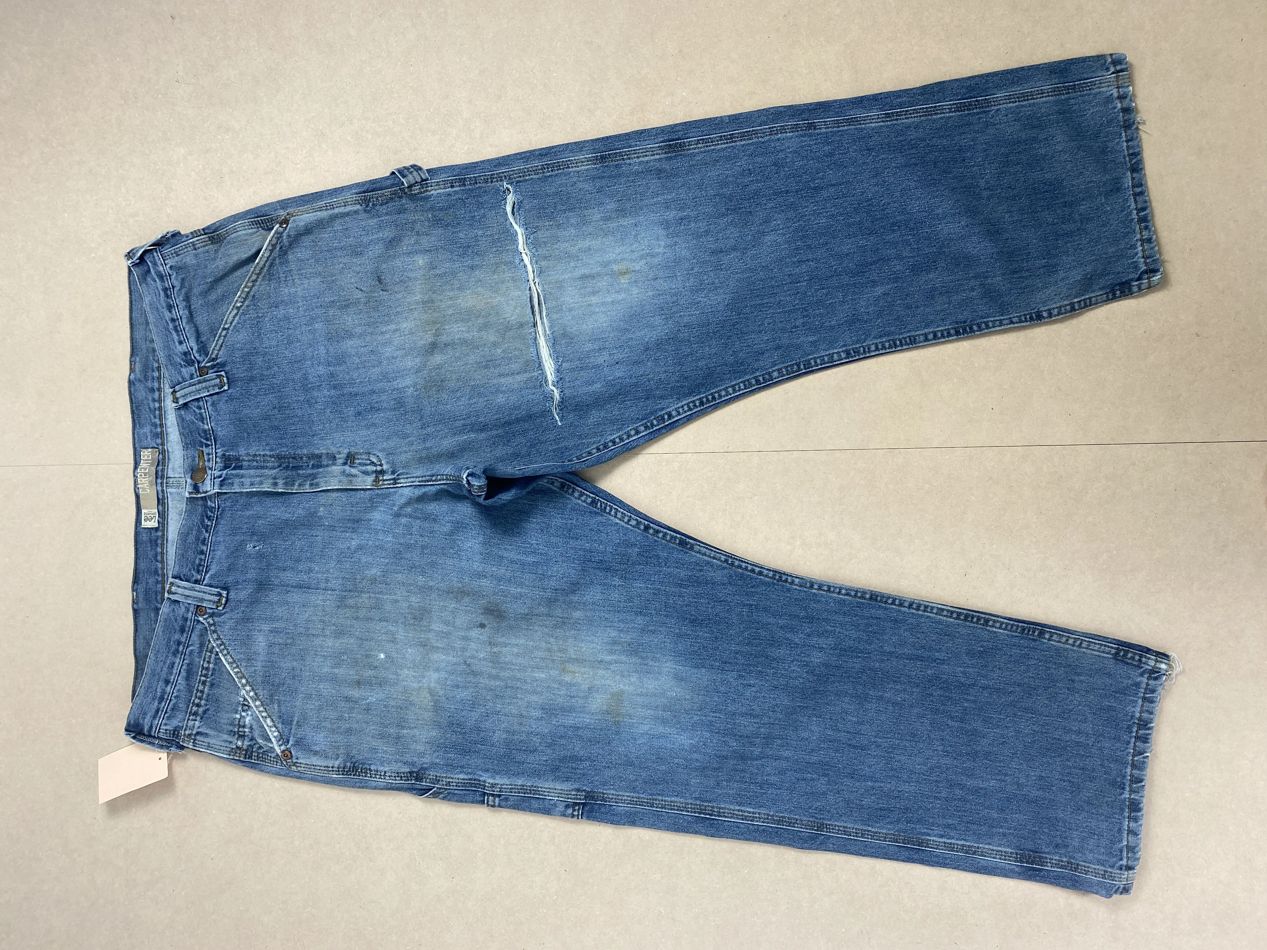 Vintage Lee Carpenter Straight Cut Faded Blue Jeans