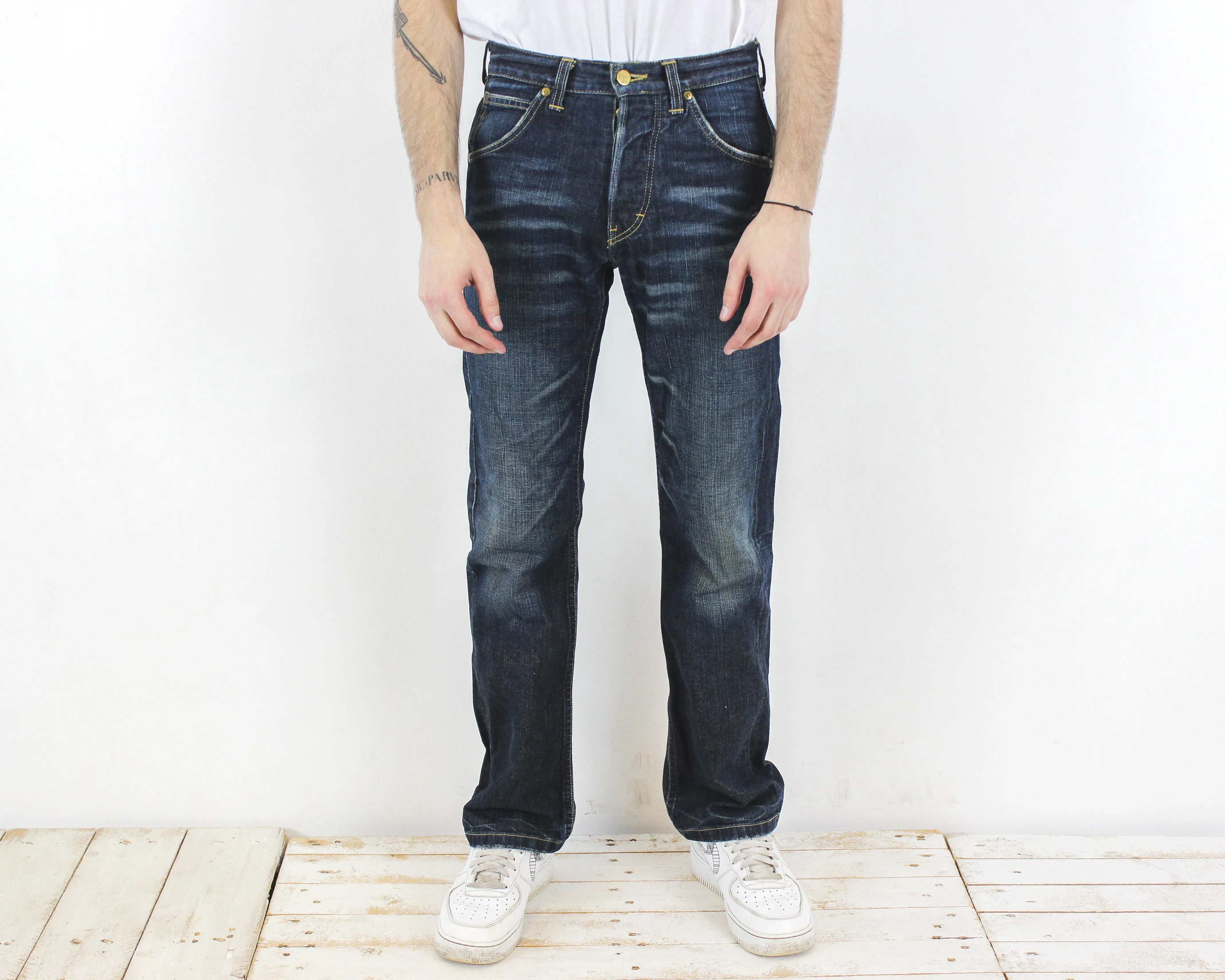 101B Men W27 L32 Regular Straight Jeans Denim Pants Trousers