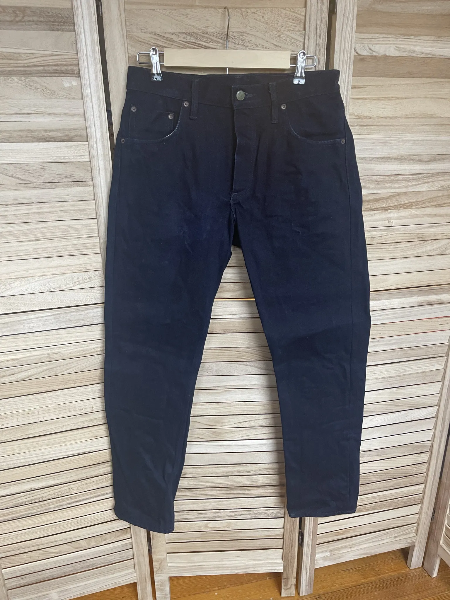 Black/Blue Denim Jeans, 17oz, Chelsea Fit, Size 32