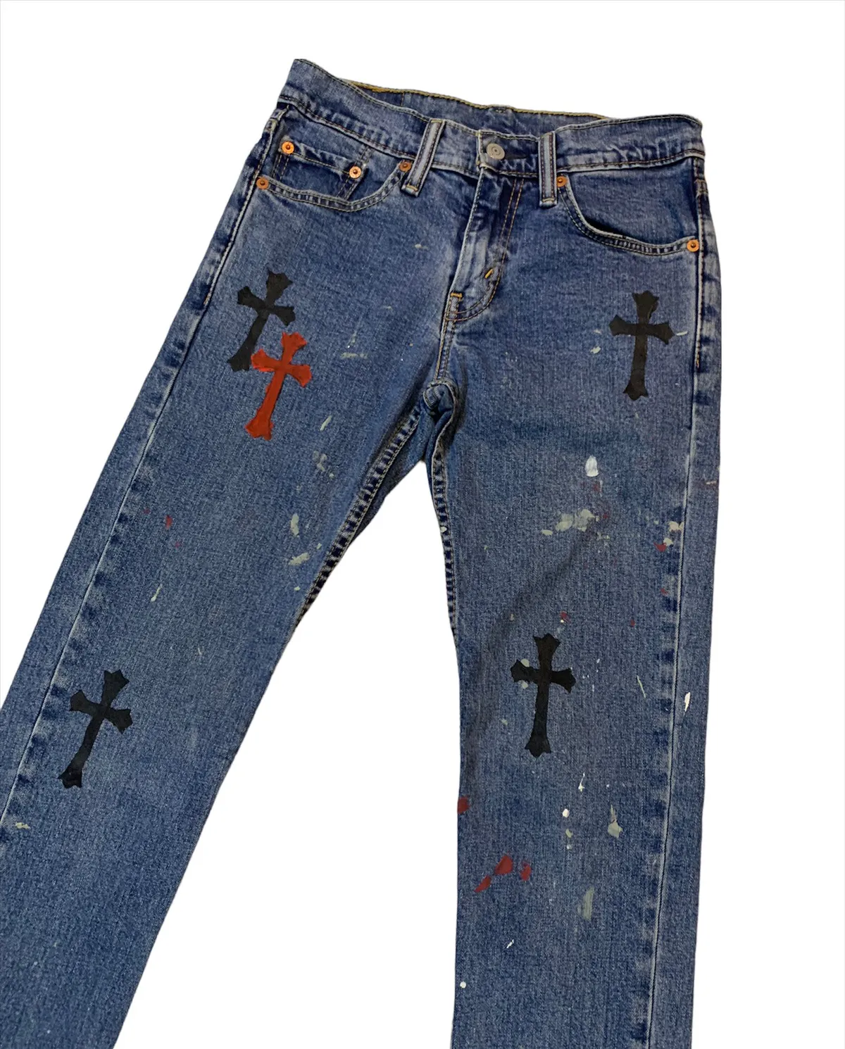 Levi’s 511 Cross Custom Painter Cross Logo Slim Fit Denim